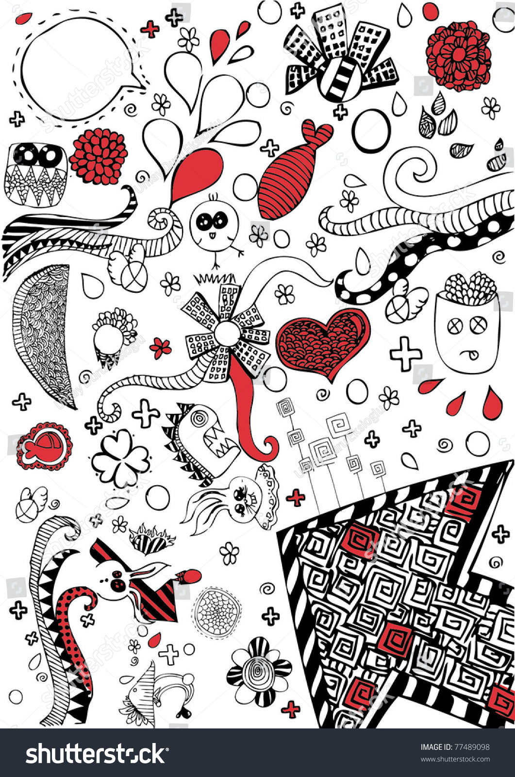 Doodle Background Stock Vector Illustration 77489098 : Shutterstock
