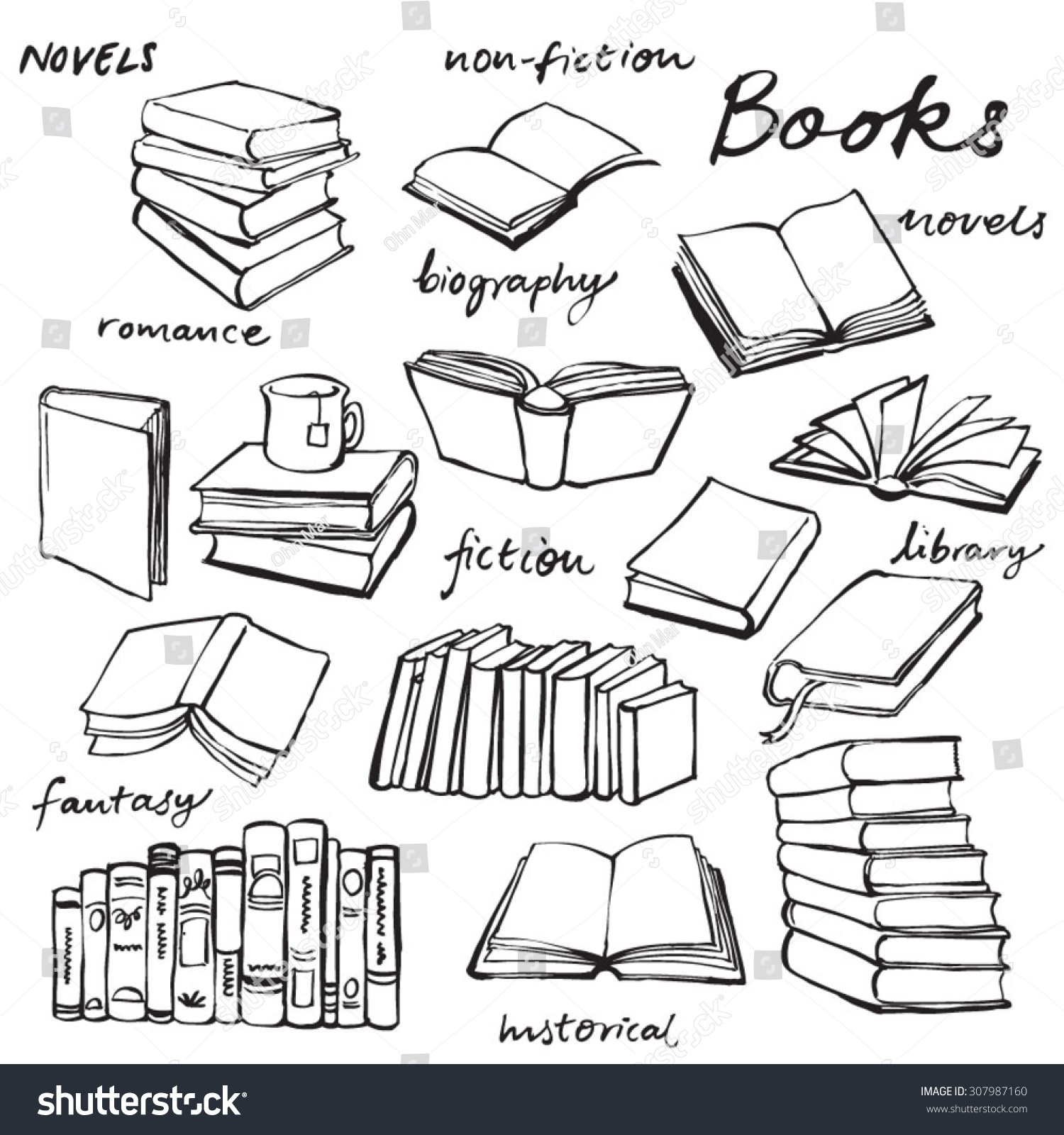 Doodle Book Collection Vector Illustration Shutterstock