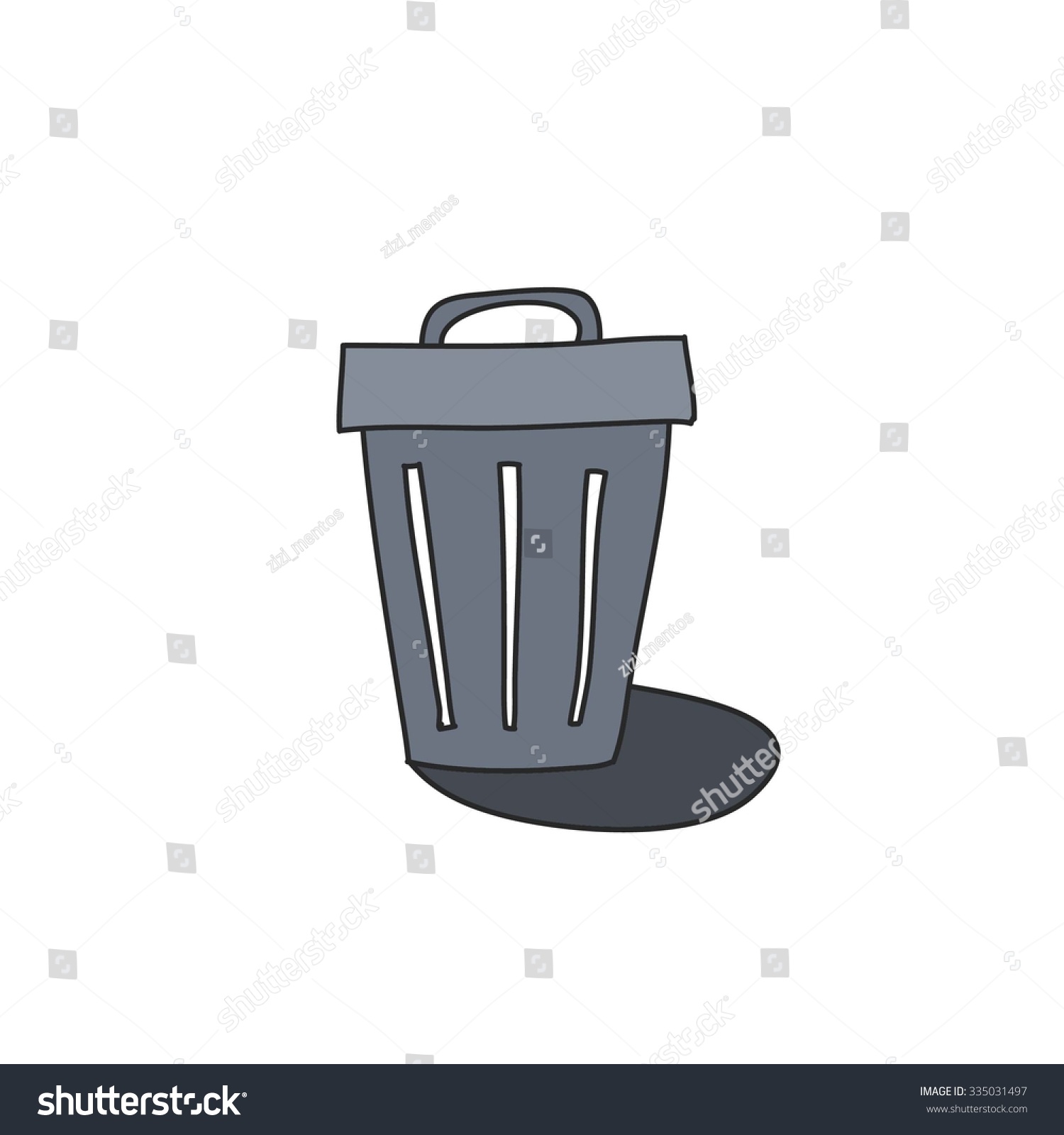 Doodle Icon Trash Can Vector Illustration Vector De Stock Libre De