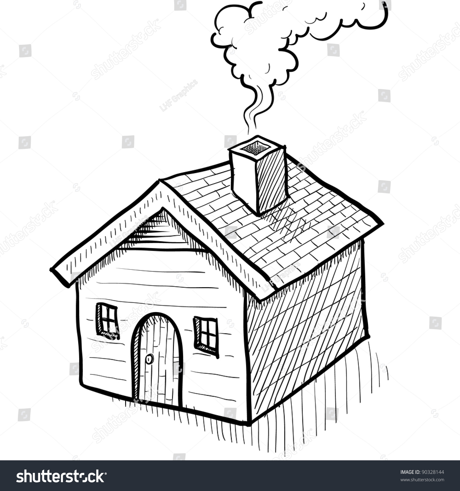 house with chimney clipart - photo #17