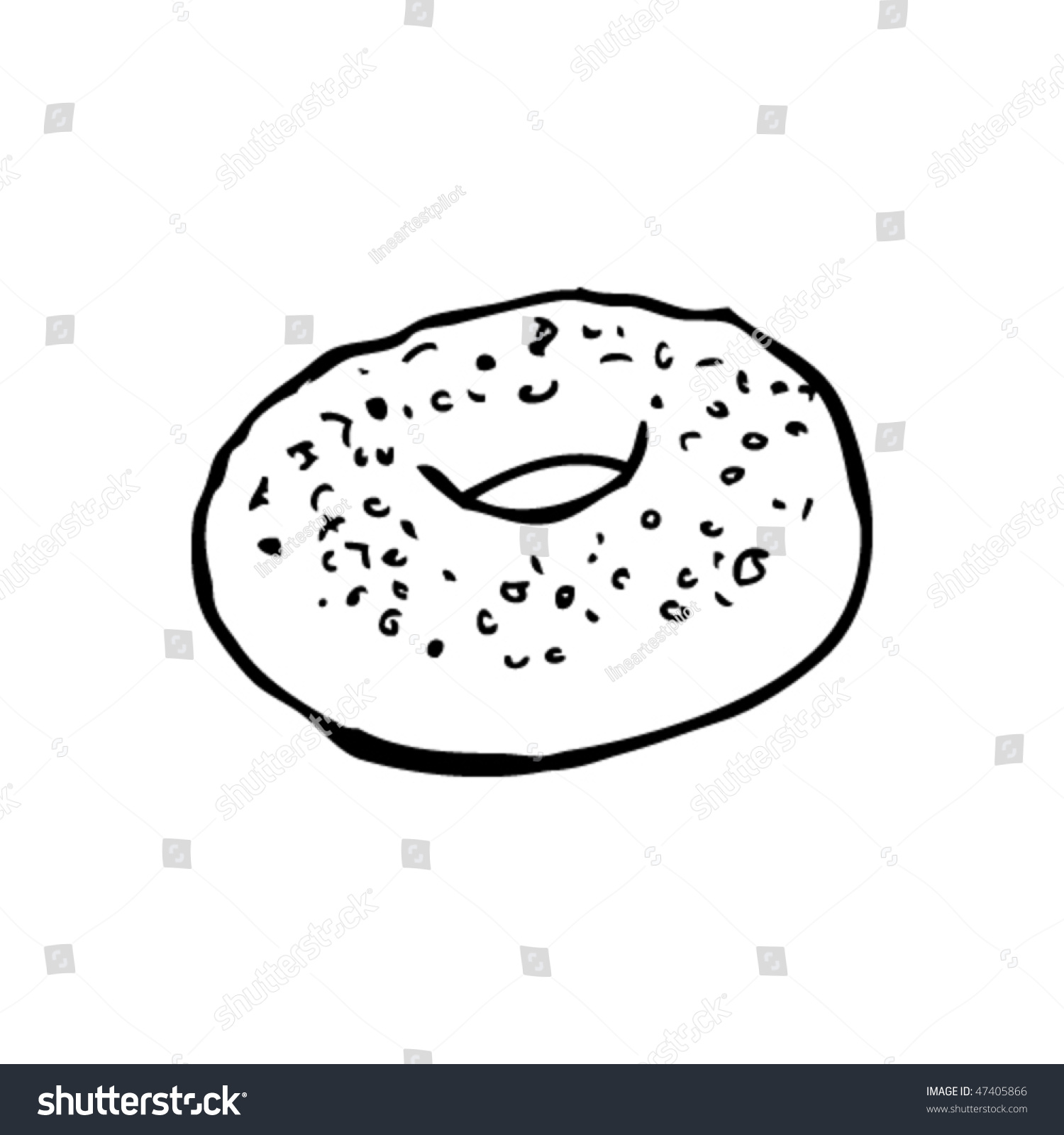 Drawing Of A Bagel Stock Vector 47405866 Shutterstock