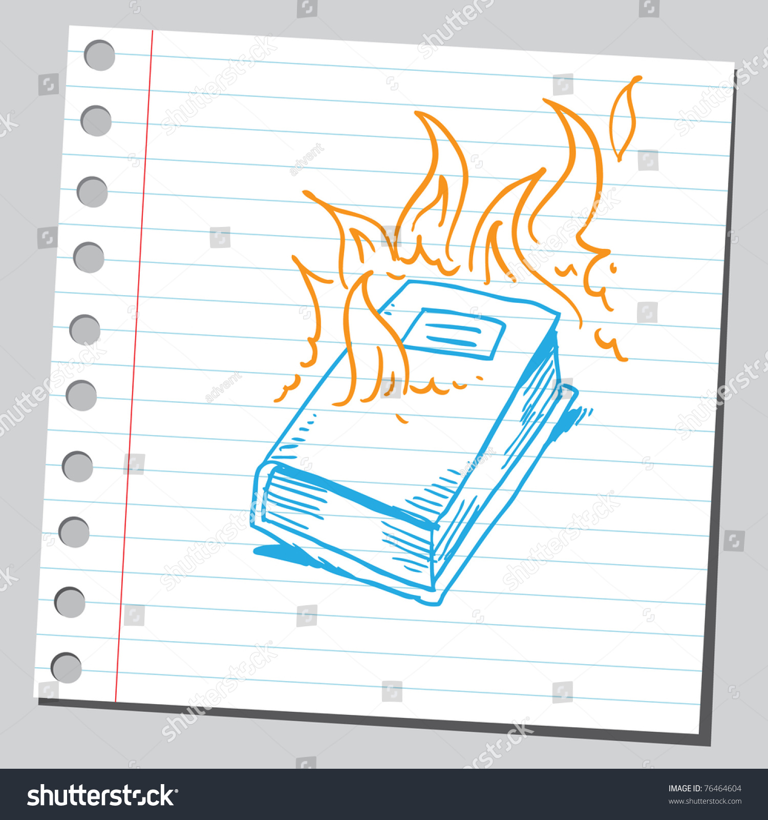 Drawing Of A Burning Book Stock Vector Illustration 76464604 Shutterstock