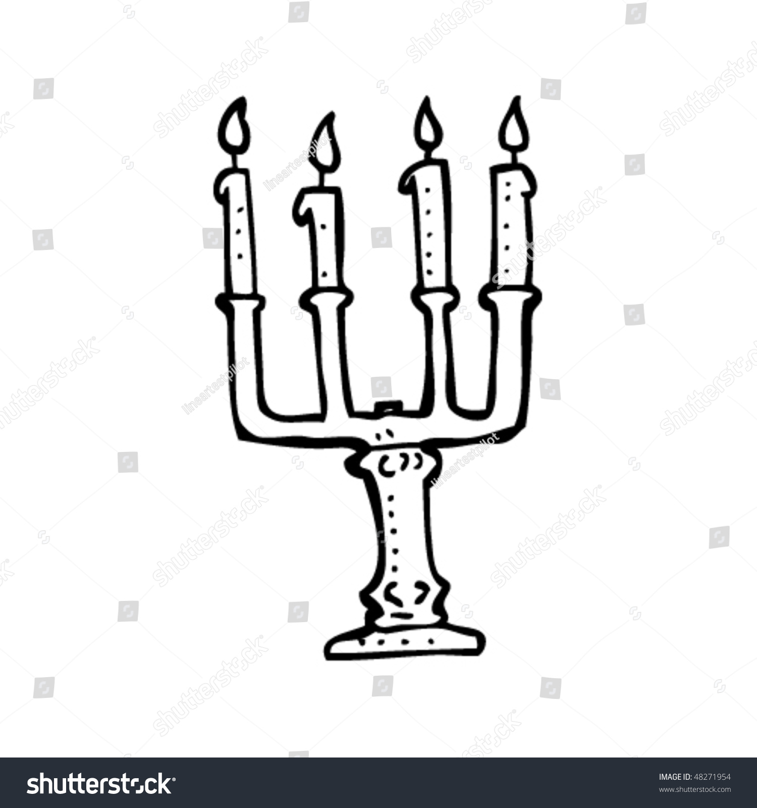 Drawing Candelabra Stock Vector 48271954 Shutterstock