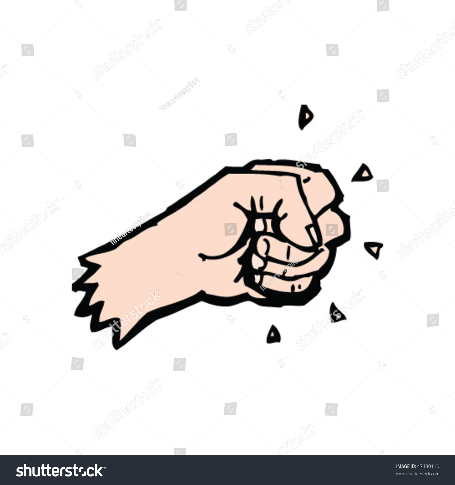 Drawing Of A Clenched Fist Stock Vector Illustration 47480110
