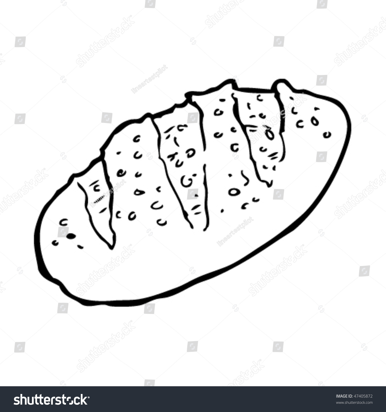 Drawing Loaf Bread Stock Vector 47405872 - Shutterstock