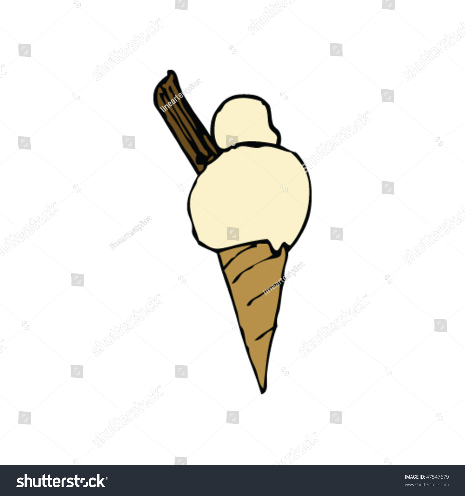 Drawing Of An Ice Cream Stock Vector Illustration 47547679 : Shutterstock