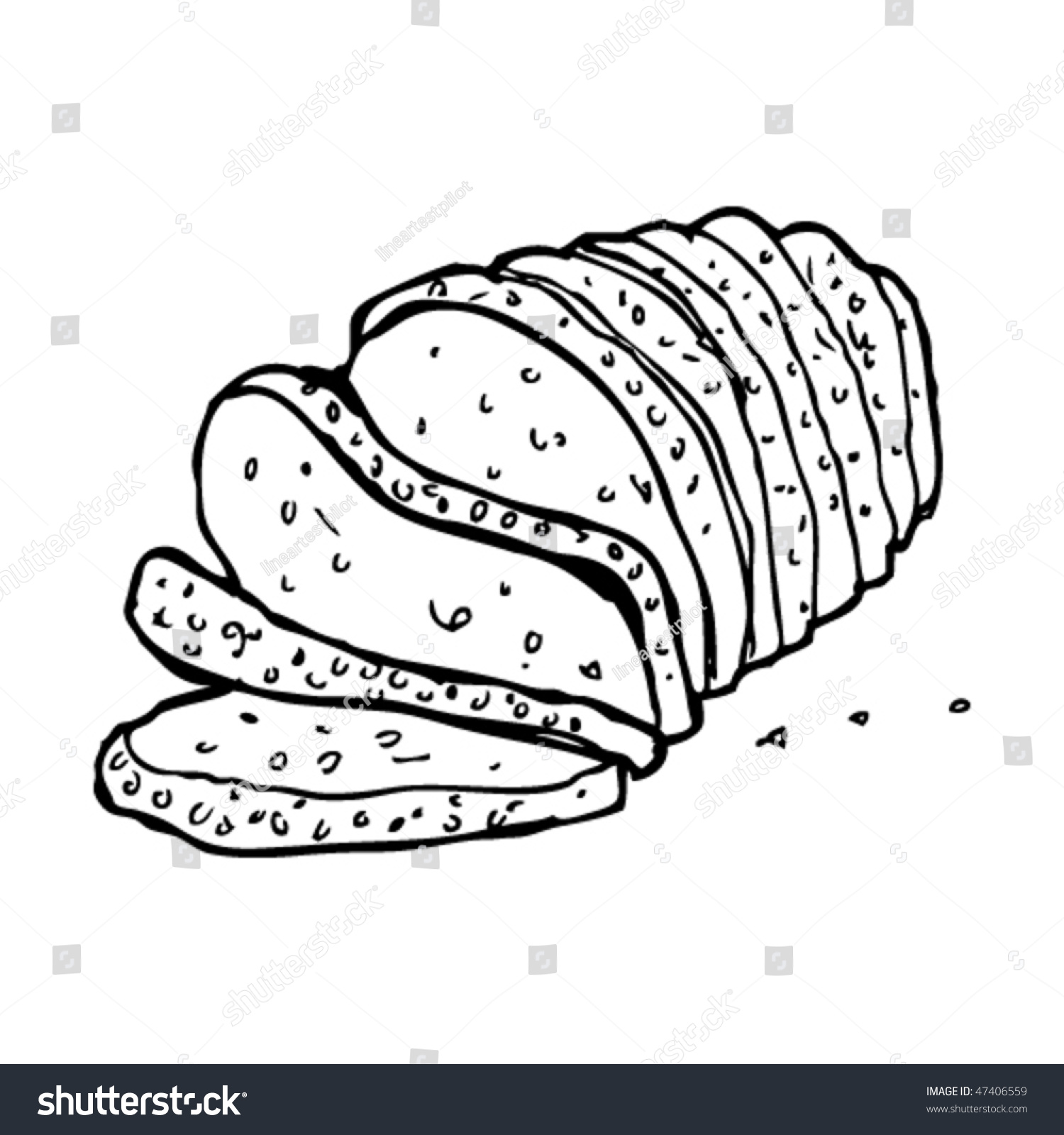 Drawing Bread Stock Vector 47406559 - Shutterstock