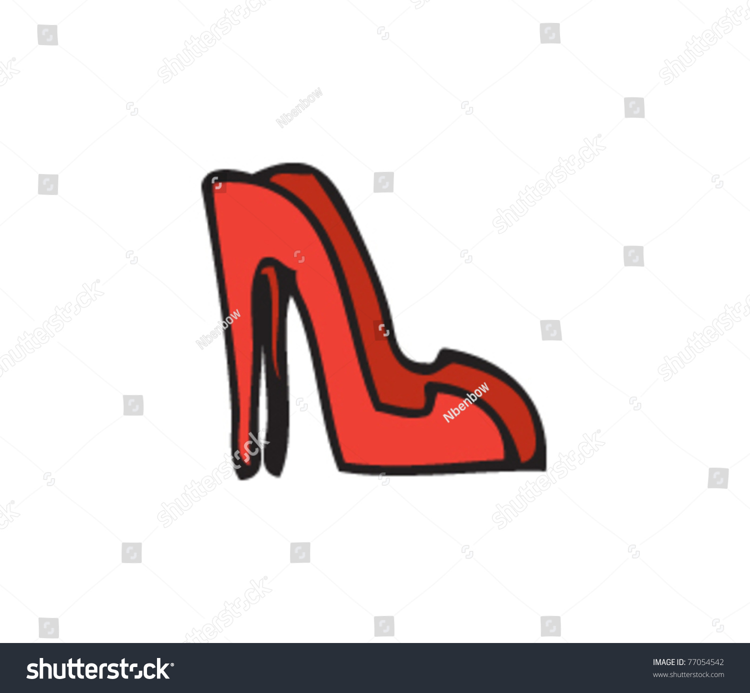 Drawing Of High Heel Shoes Stock Vector Illustration 77054542