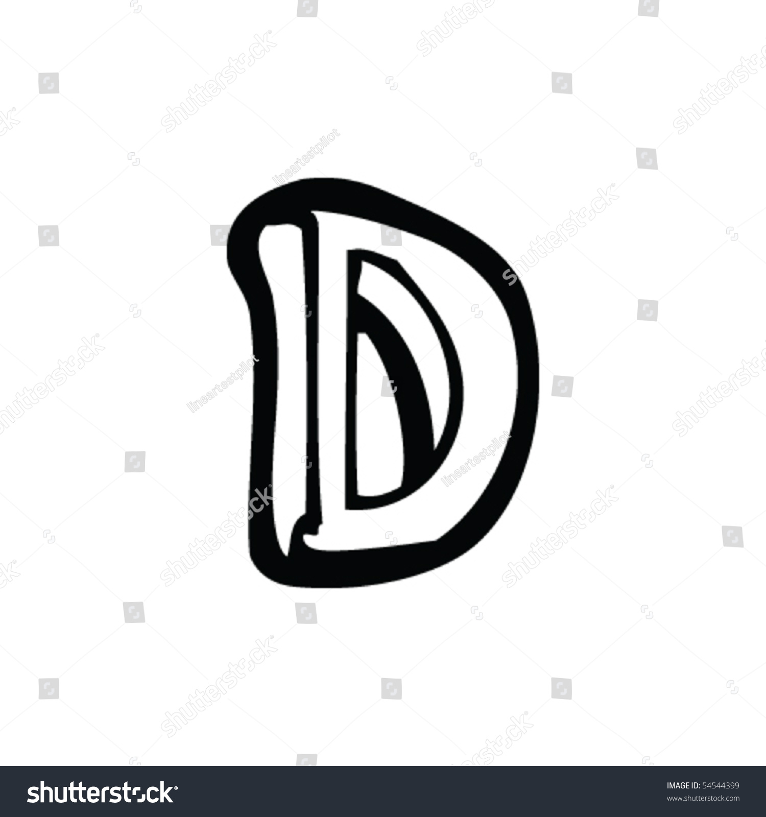 Drawing Of Letter D Stock Vector Illustration 54544399 Shutterstock