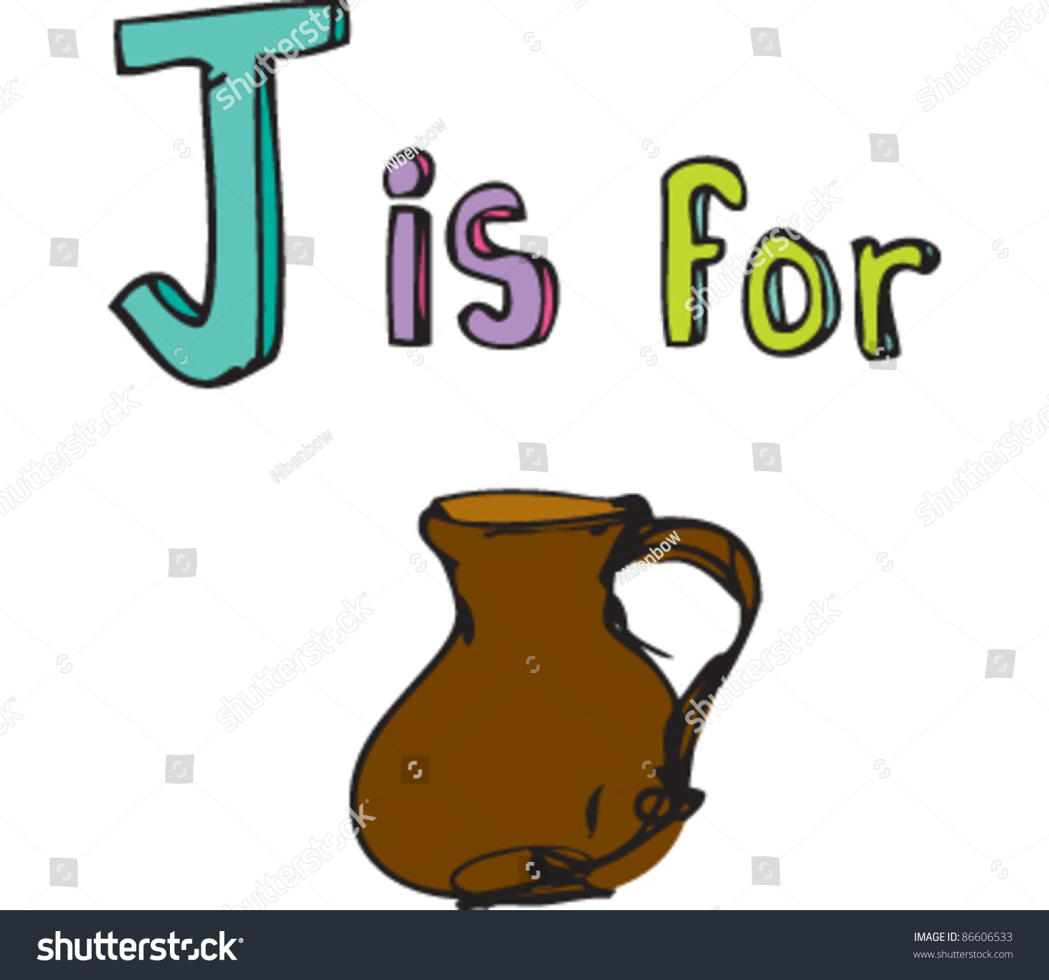 drawing-of-letter-j-is-for-jug-stock-vector-illustration-86606533