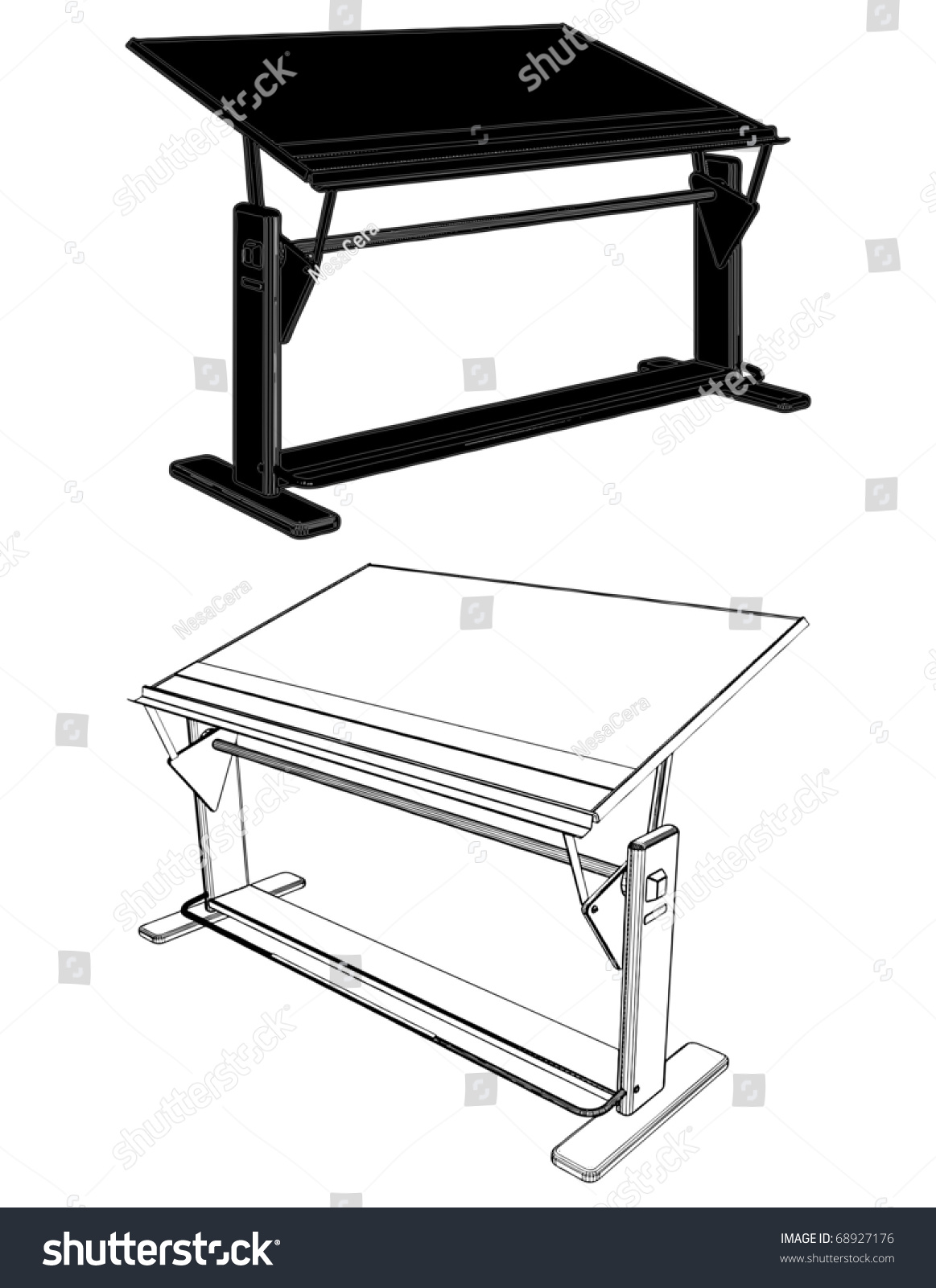 Drawing Table Vector 04 - 68927176 : Shutterstock
