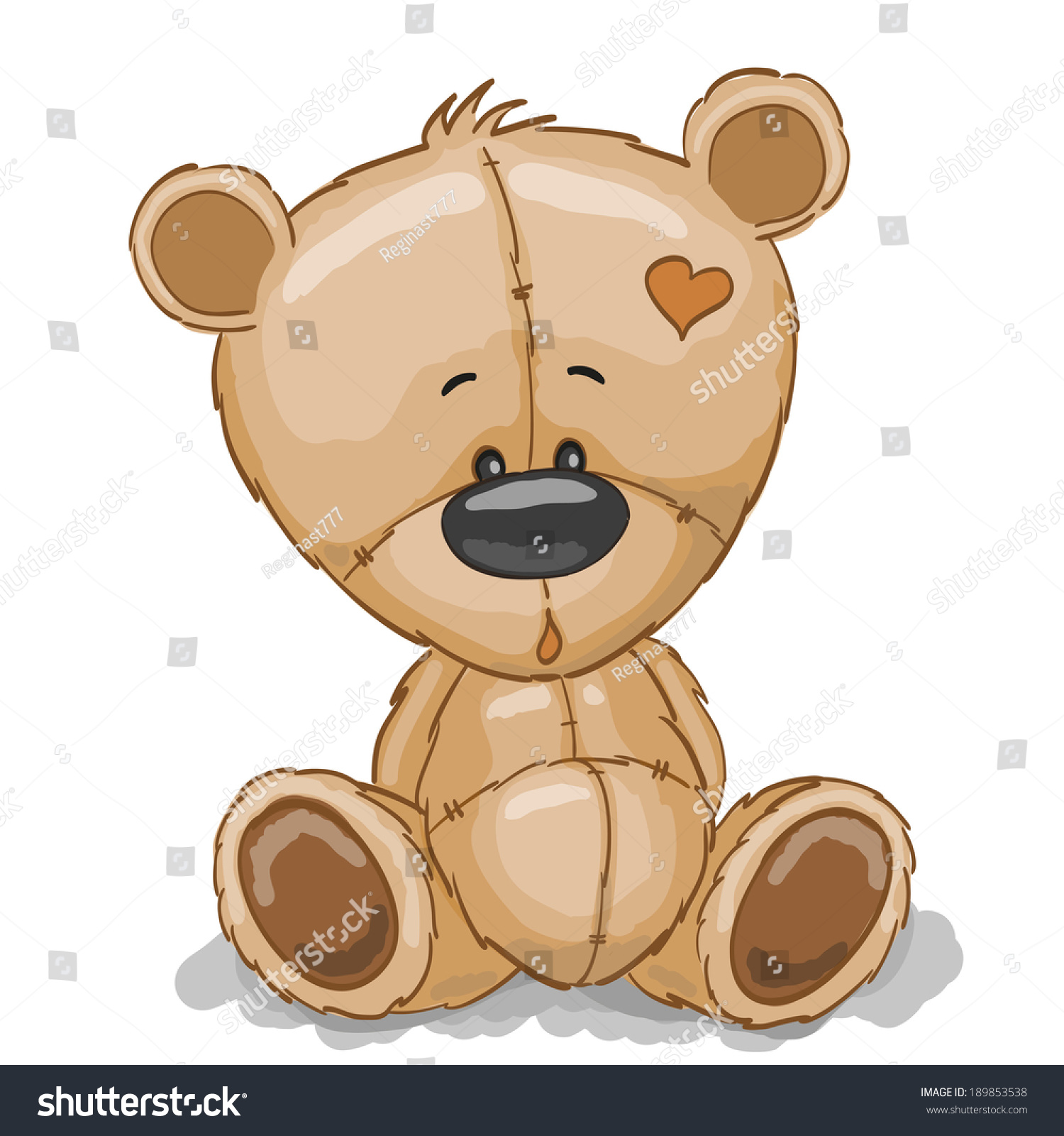 Drawing Teddy Bear Isolated On White Stock Vector 189853538 - Shutterstock