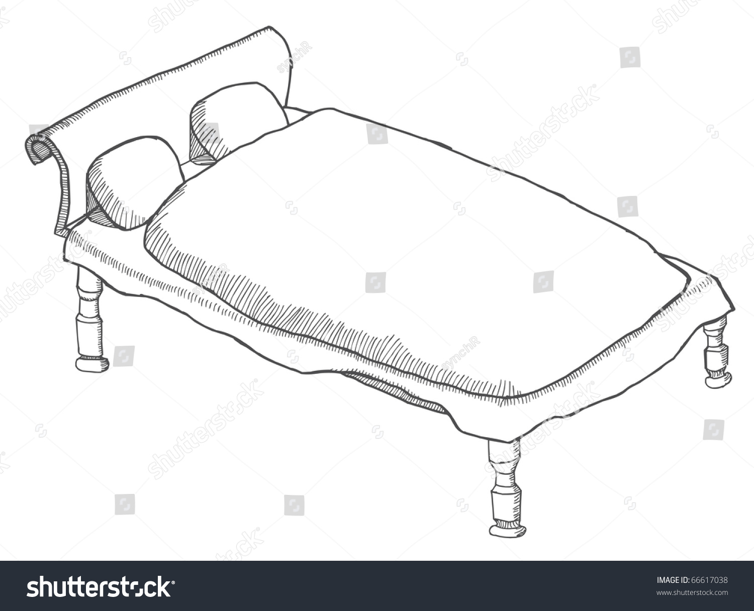Drawn Bed And Sketched Stock Vector Illustration 66617038 : Shutterstock