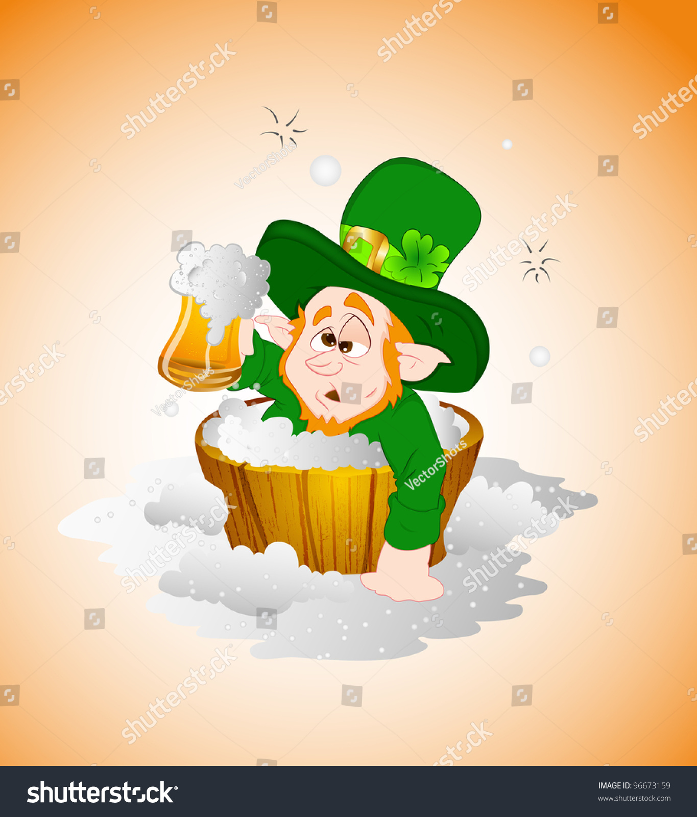 Drunken Leprechaun St Patricks Day Cartoon Vector Illustration