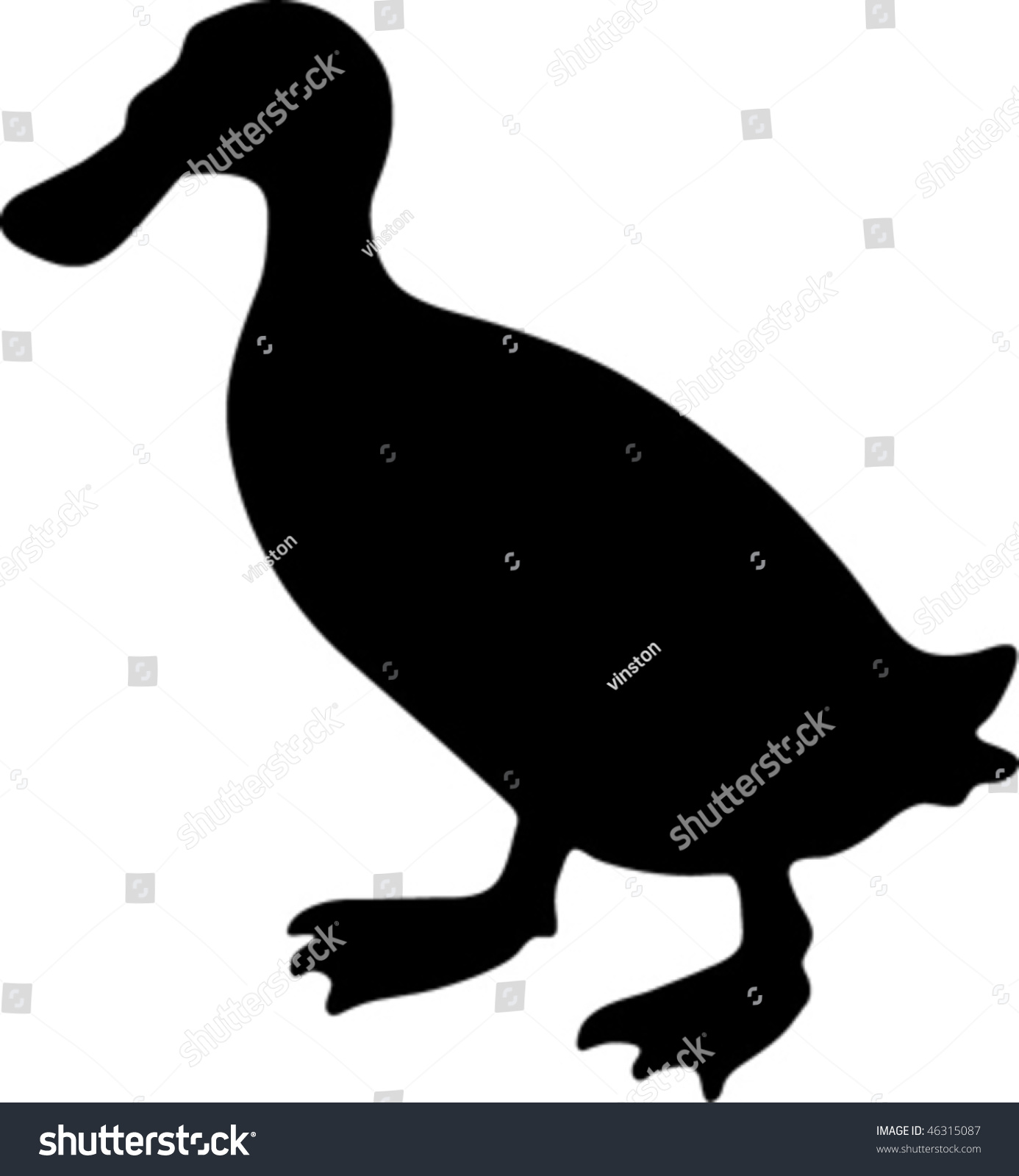 Duck Silhouette Stock Vector 46315087 - Shutterstock