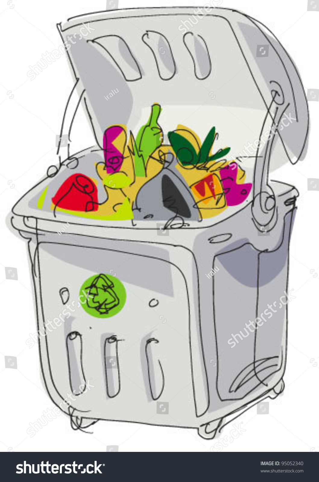 Dumpster Cartoon Stock Vector Illustration 95052340 Shutterstock