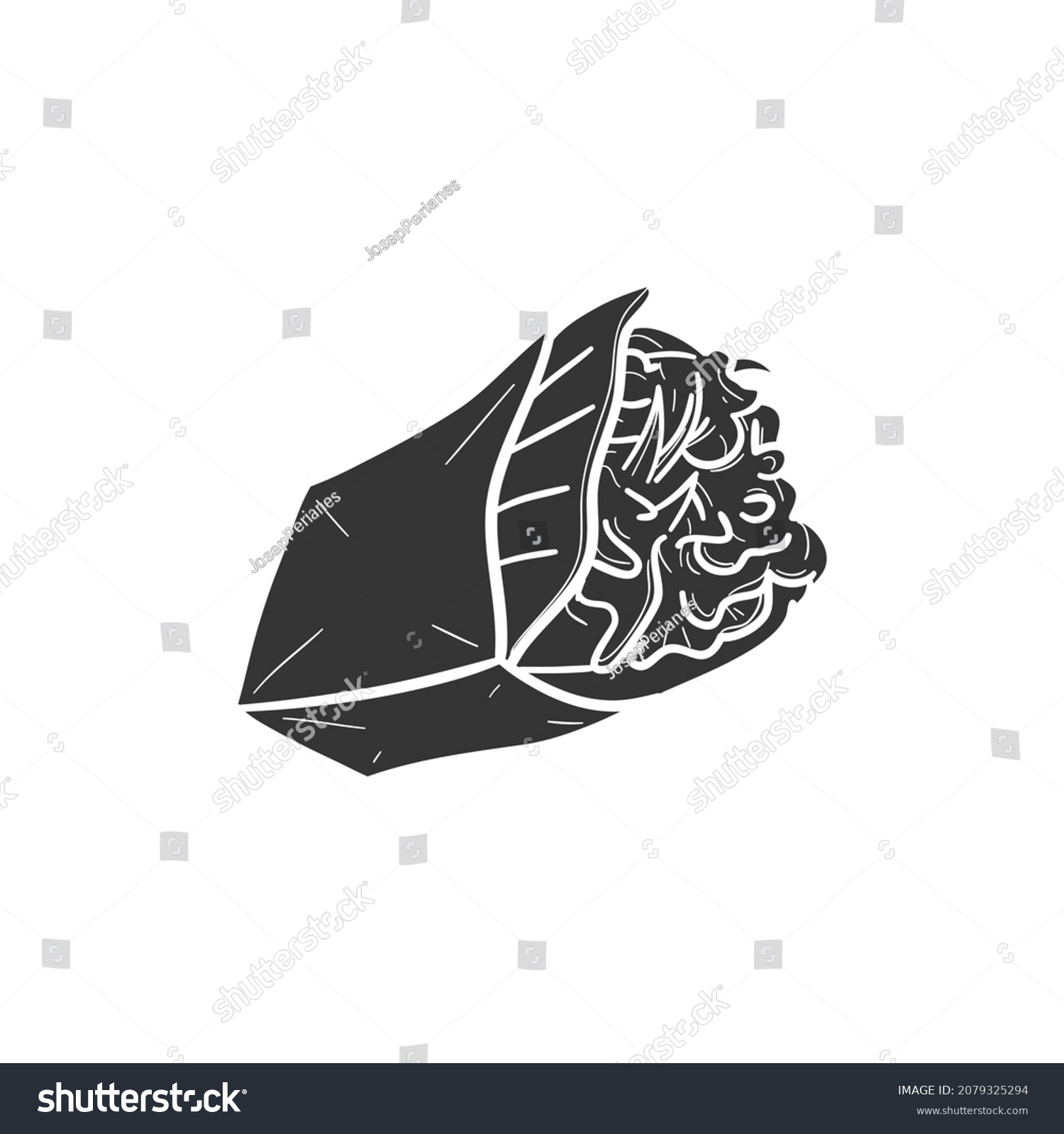 Durum Sandwich Icon Silhouette Illustration Fast Stock Vector Royalty