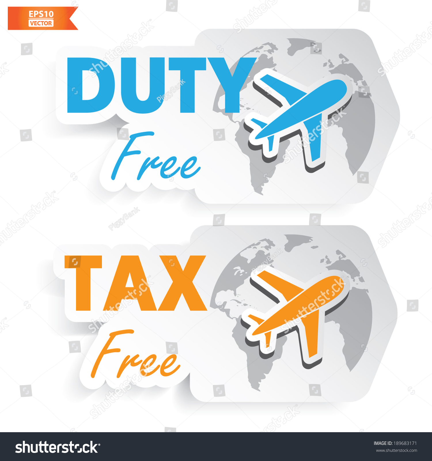 Duty Free Tax Free Signs Symbolseps10 Stock Vector 189683171 Shutterstock