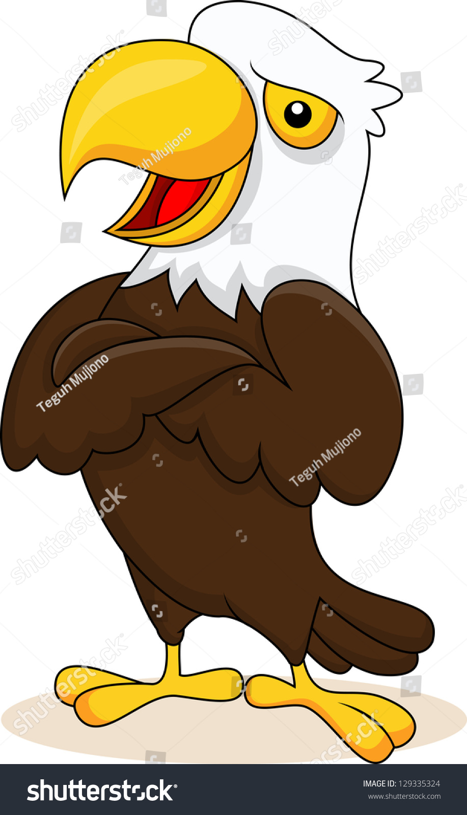 Eagle Cartoon Posing Stock Vector Illustration 129335324 : Shutterstock