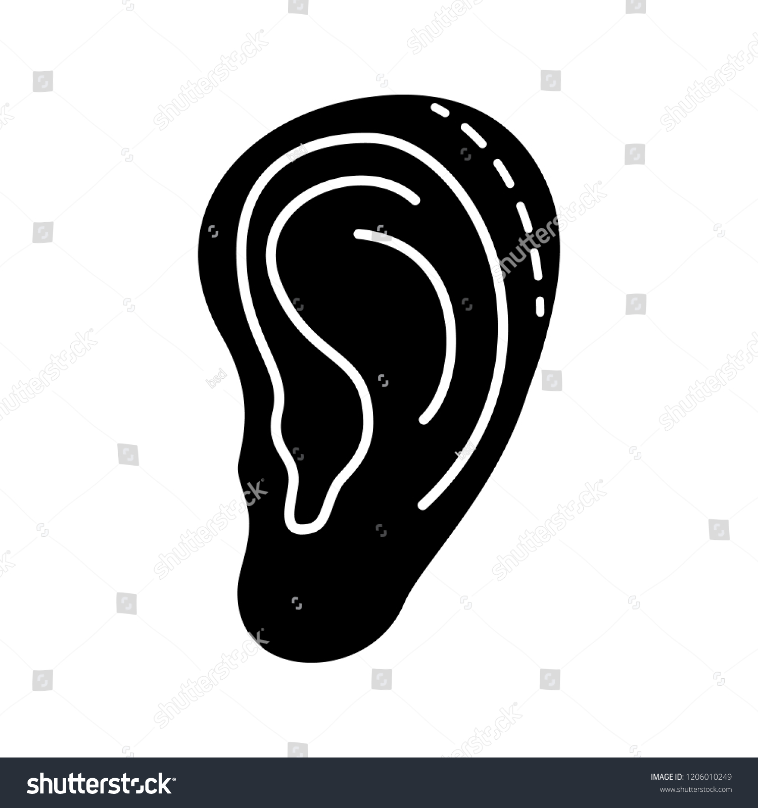 Ear Plastic Surgery Glyph Icon Silhouette Stock Vector Royalty Free