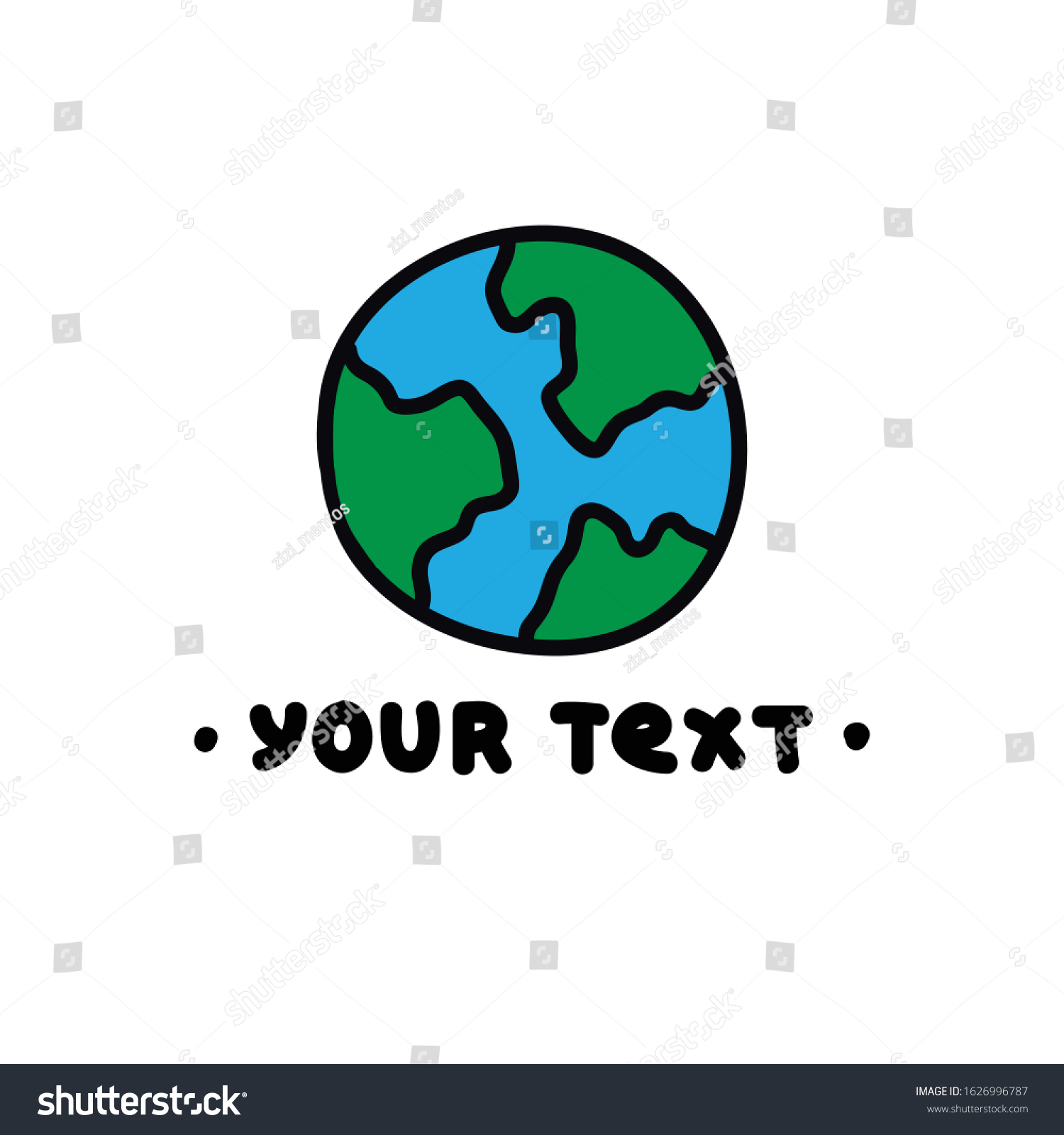 Earth Doodle Icon Vector Illustration Stock Vector Royalty Free