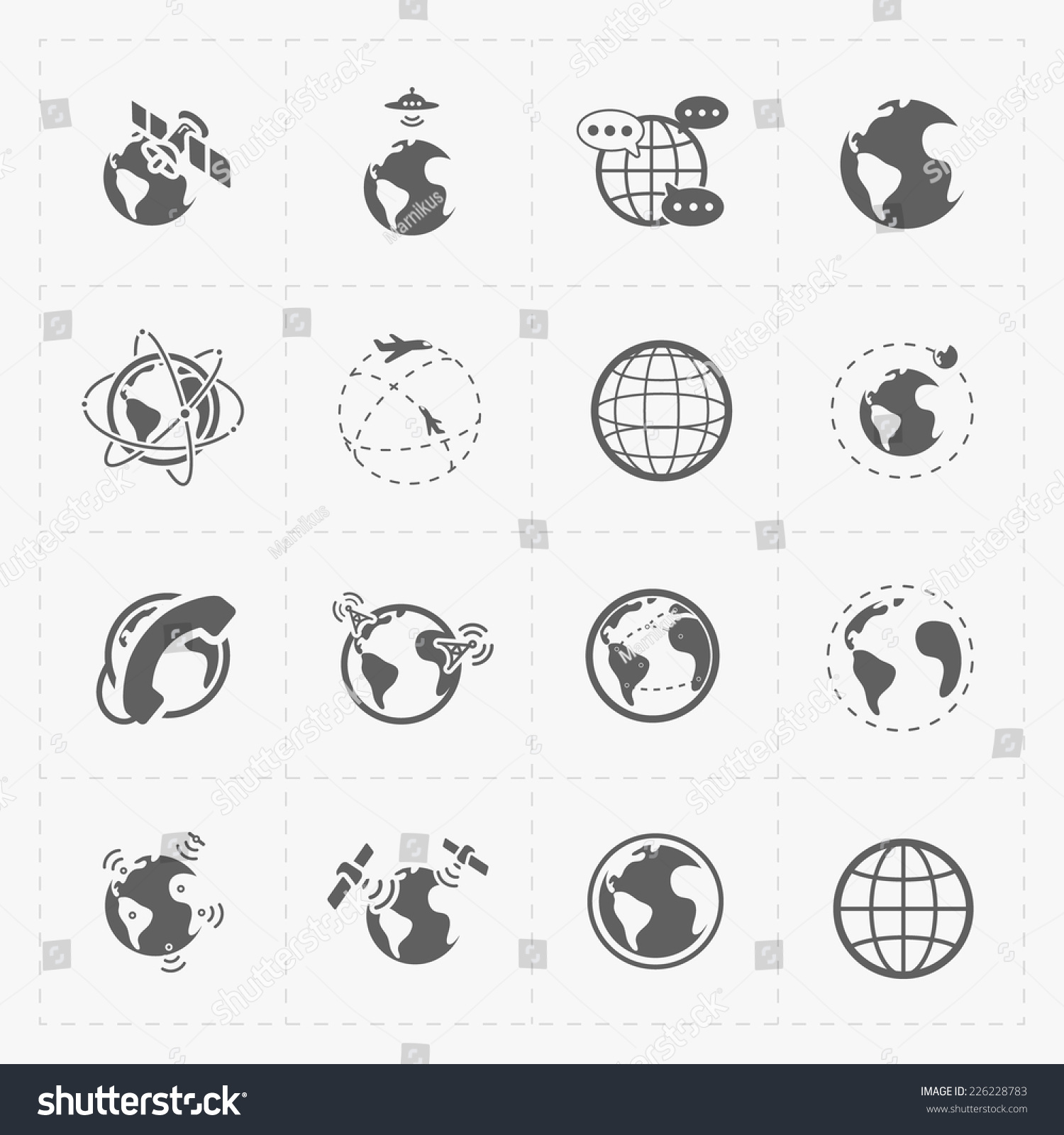 Earth Vector Icons Set On White Stock Vector Royalty Free