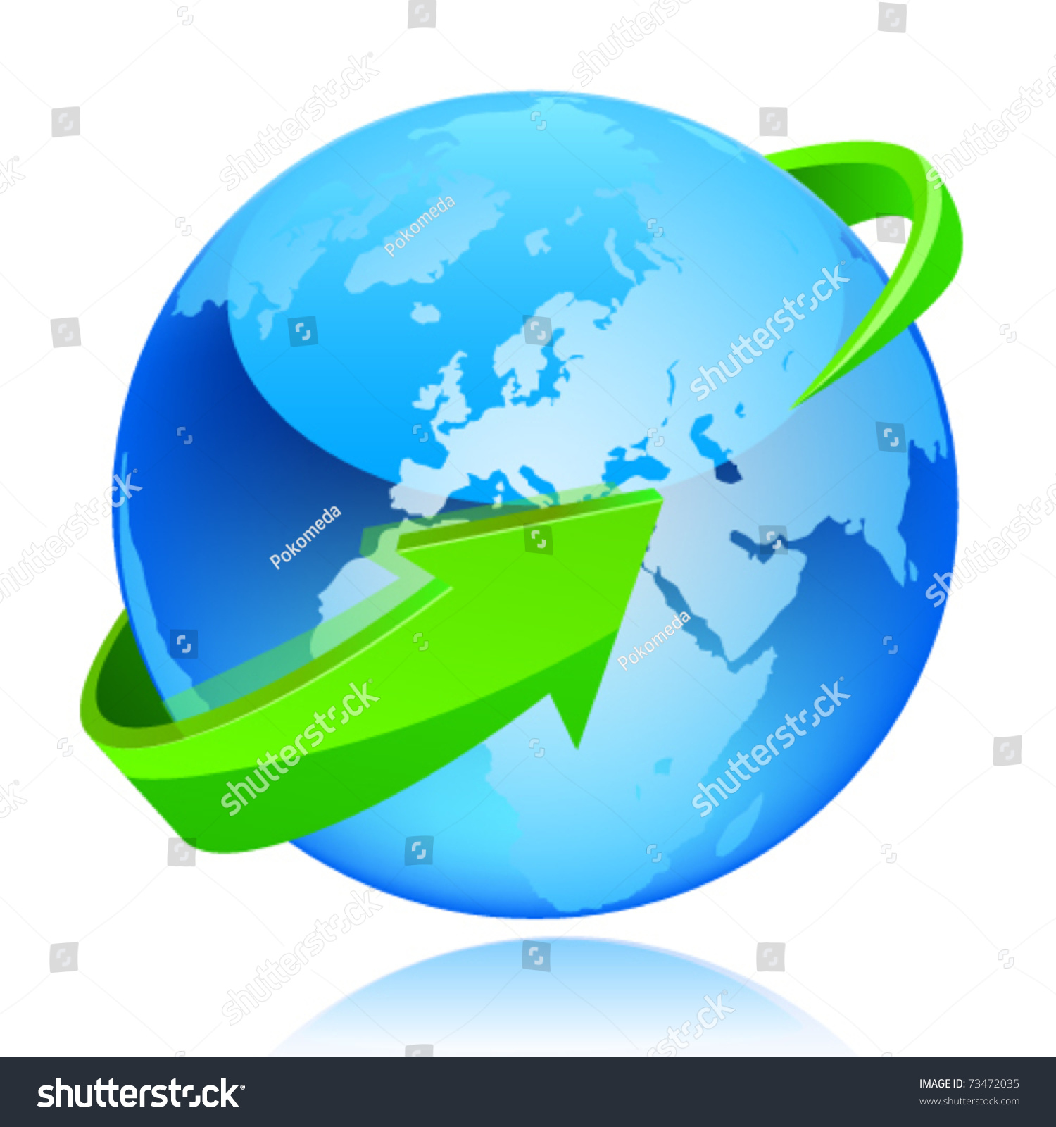 Earth Arrow Circle Around Stock Vector 73472035 Shutterstock