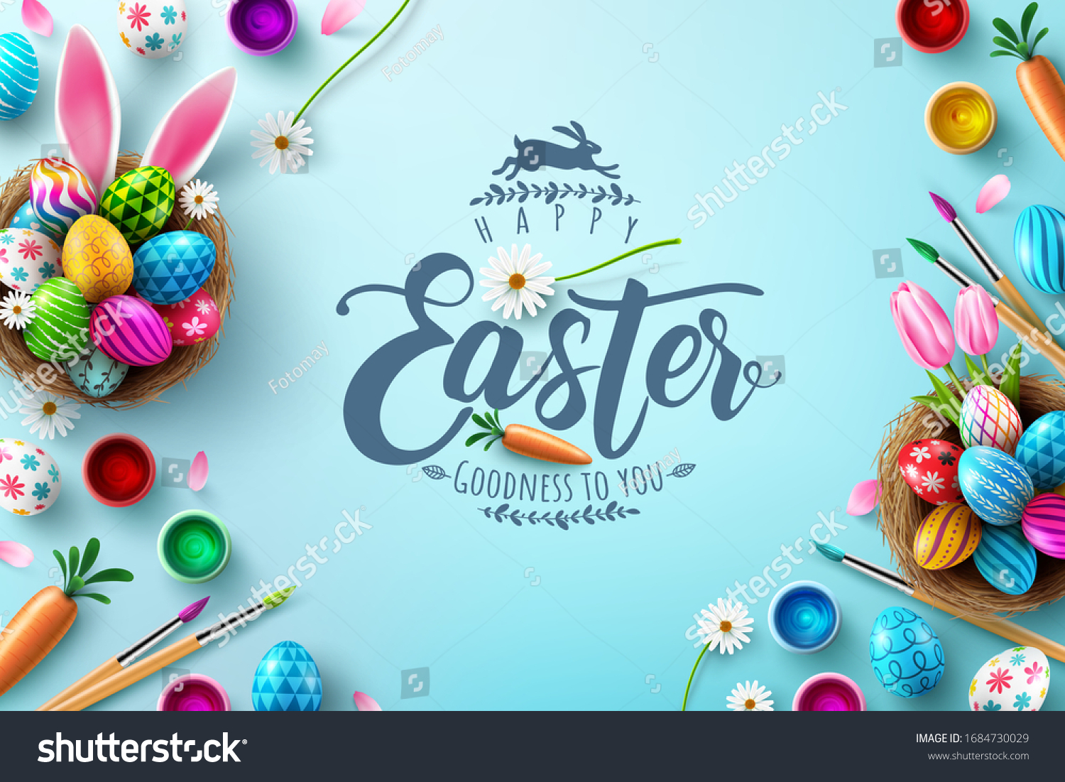 Easter Poster Banner Template Easter Eggs Stock Vector Royalty Free