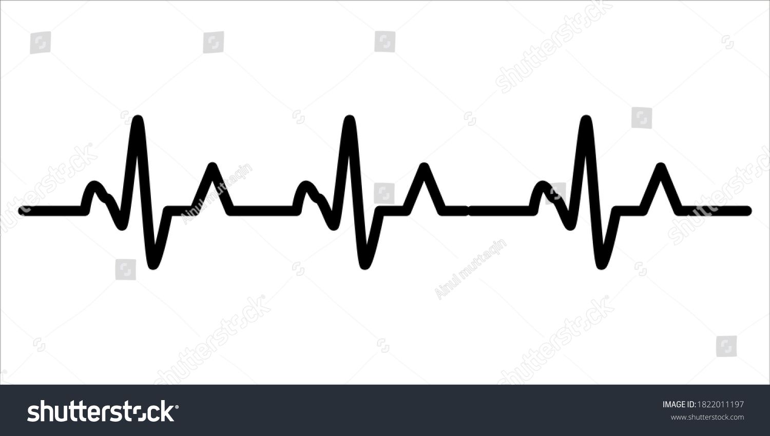 Ecg Heartbeat Line Electrocardiogram Vector Illustration Stock Vector