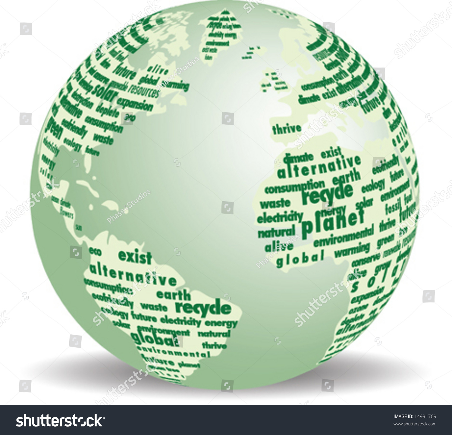 Eco Globe Concept Map Made Environmental Stock Vector