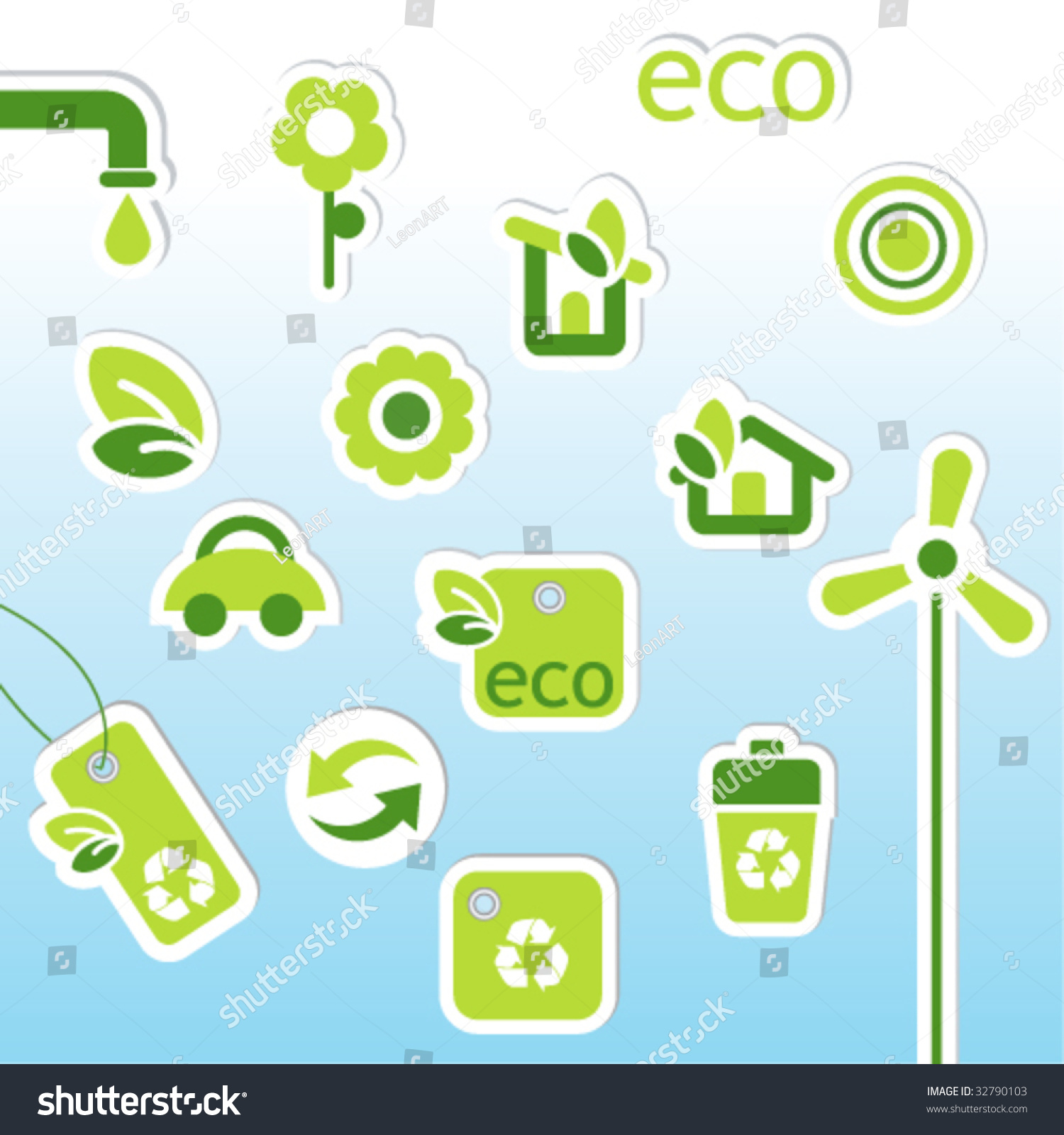 Eco Symbols Stock Vector Illustration 32790103 : Shutterstock