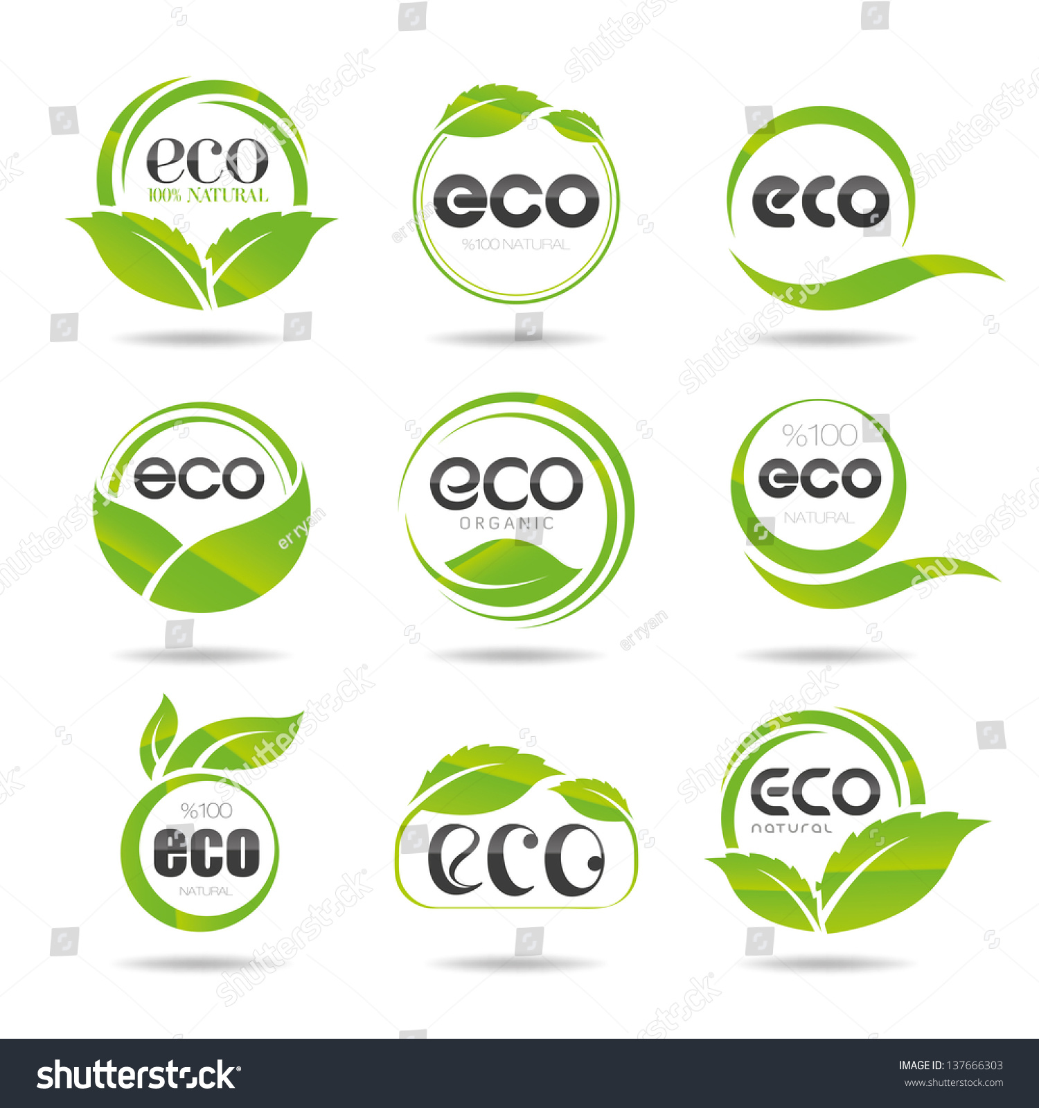 Ecology Icon Set Ecoicons Stock Vector 137666303 Shutterstock