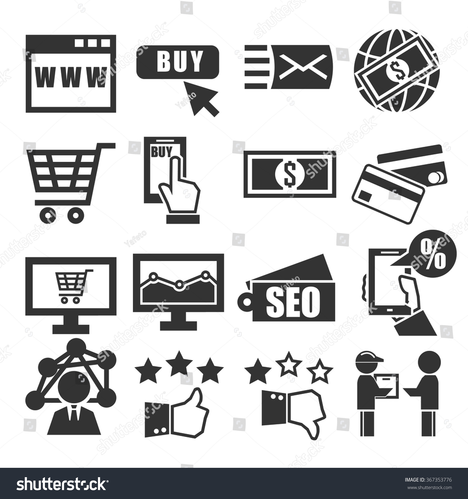 Ecommerce Icon Set Stock Vector Shutterstock