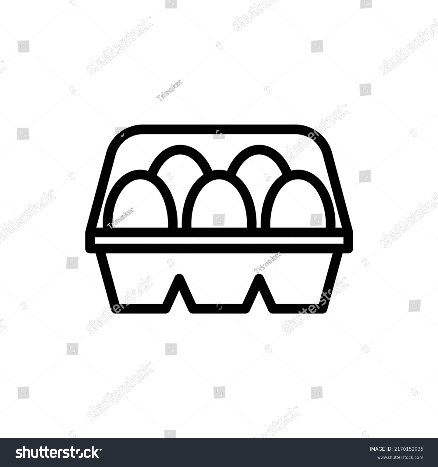 Egg Carton Icon Line Art Style Stock Vector Royalty Free 2170152935