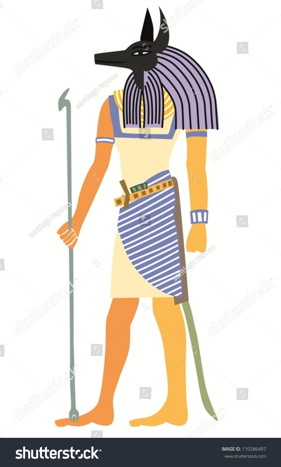 Egyptian God Anubis Stock Vector 110286497 Shutterstock 