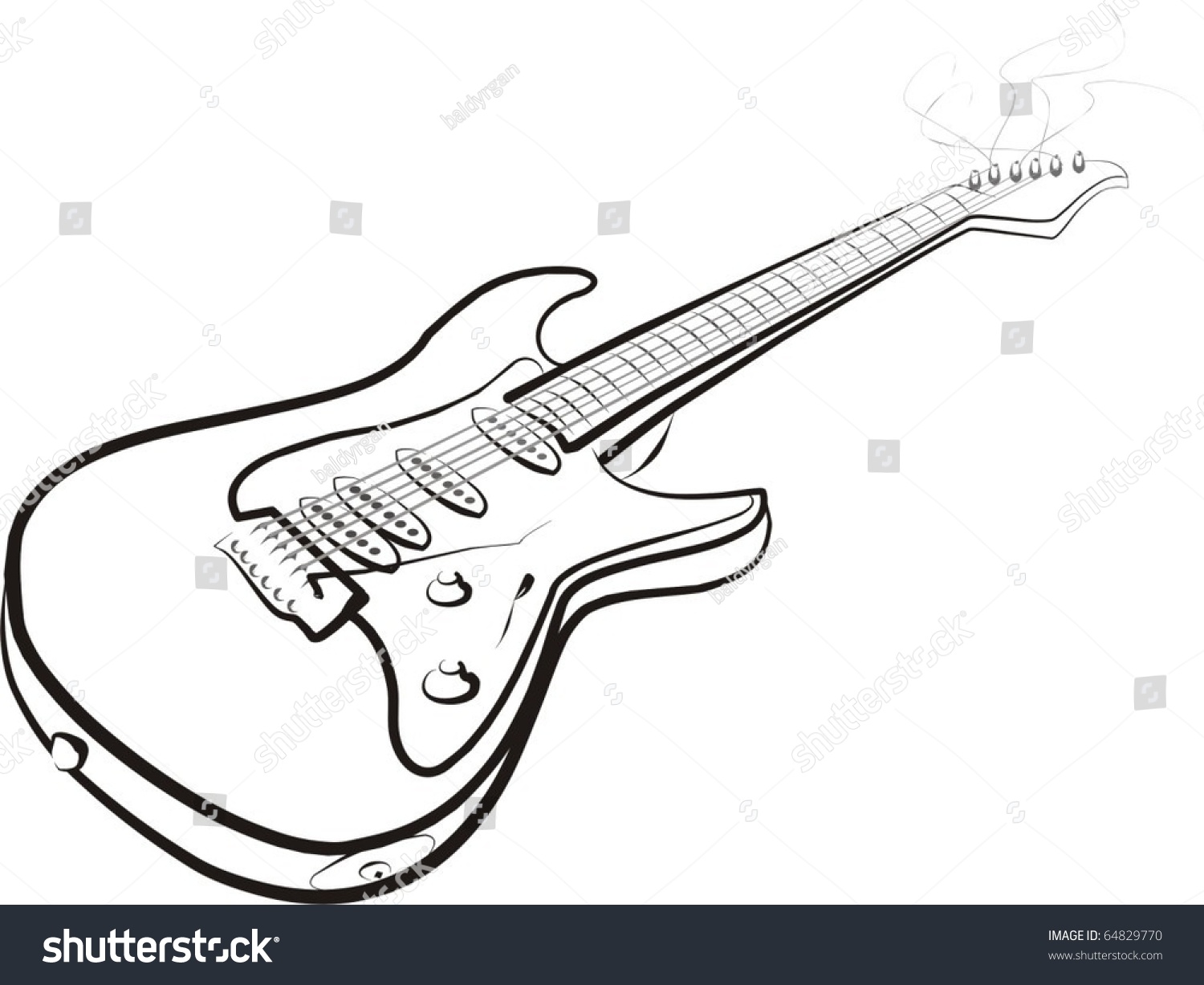 Electric Guitar Sketch Stock Vector Illustration 64829770 : Shutterstock