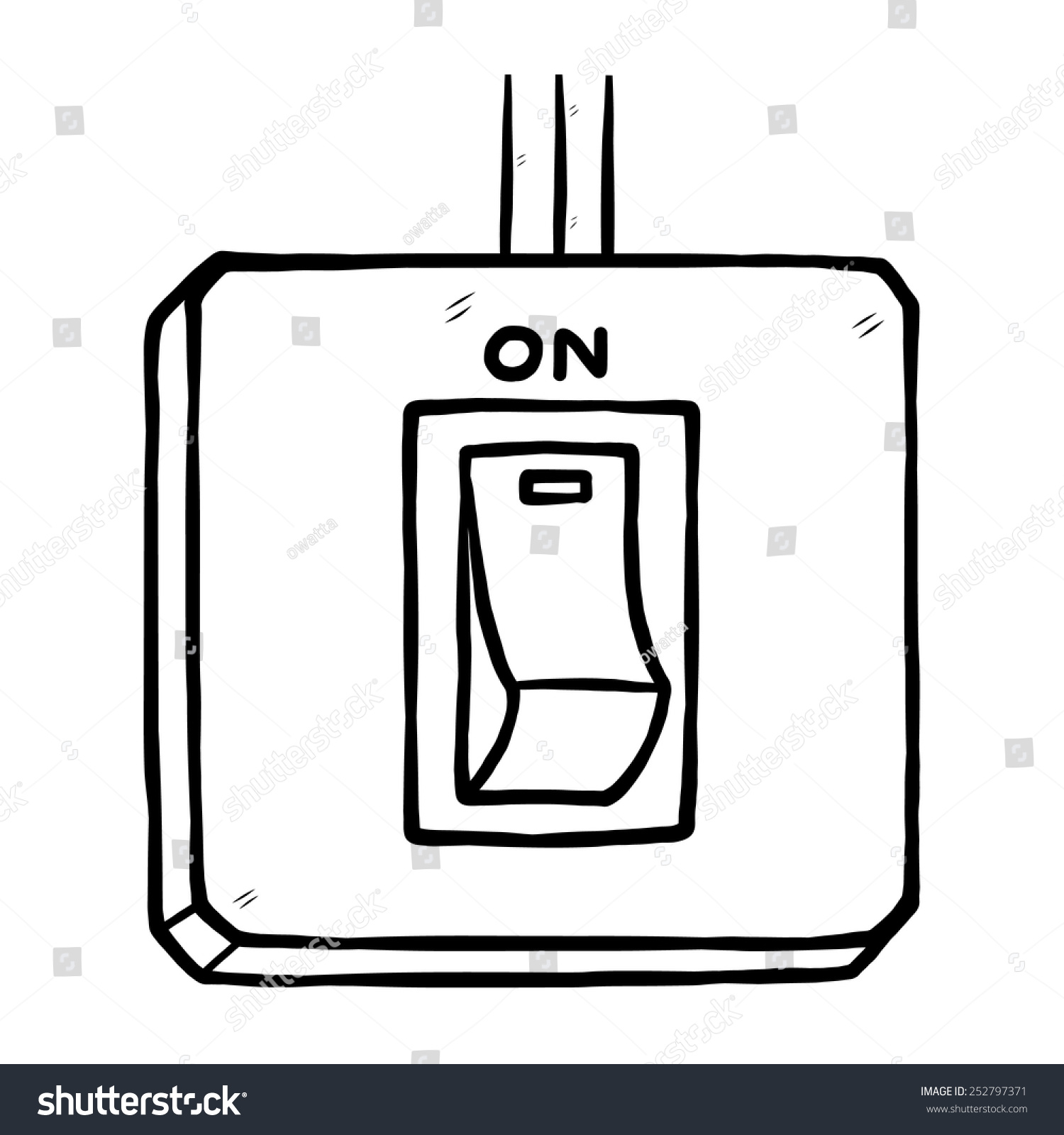 Electric Switch On Cartoon Vector Illustration Stock Vector 252797371