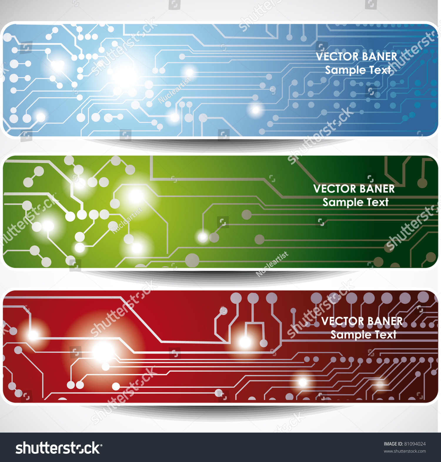 Electronics Web Banners Stock Vector Illustration 81094024 : Shutterstock