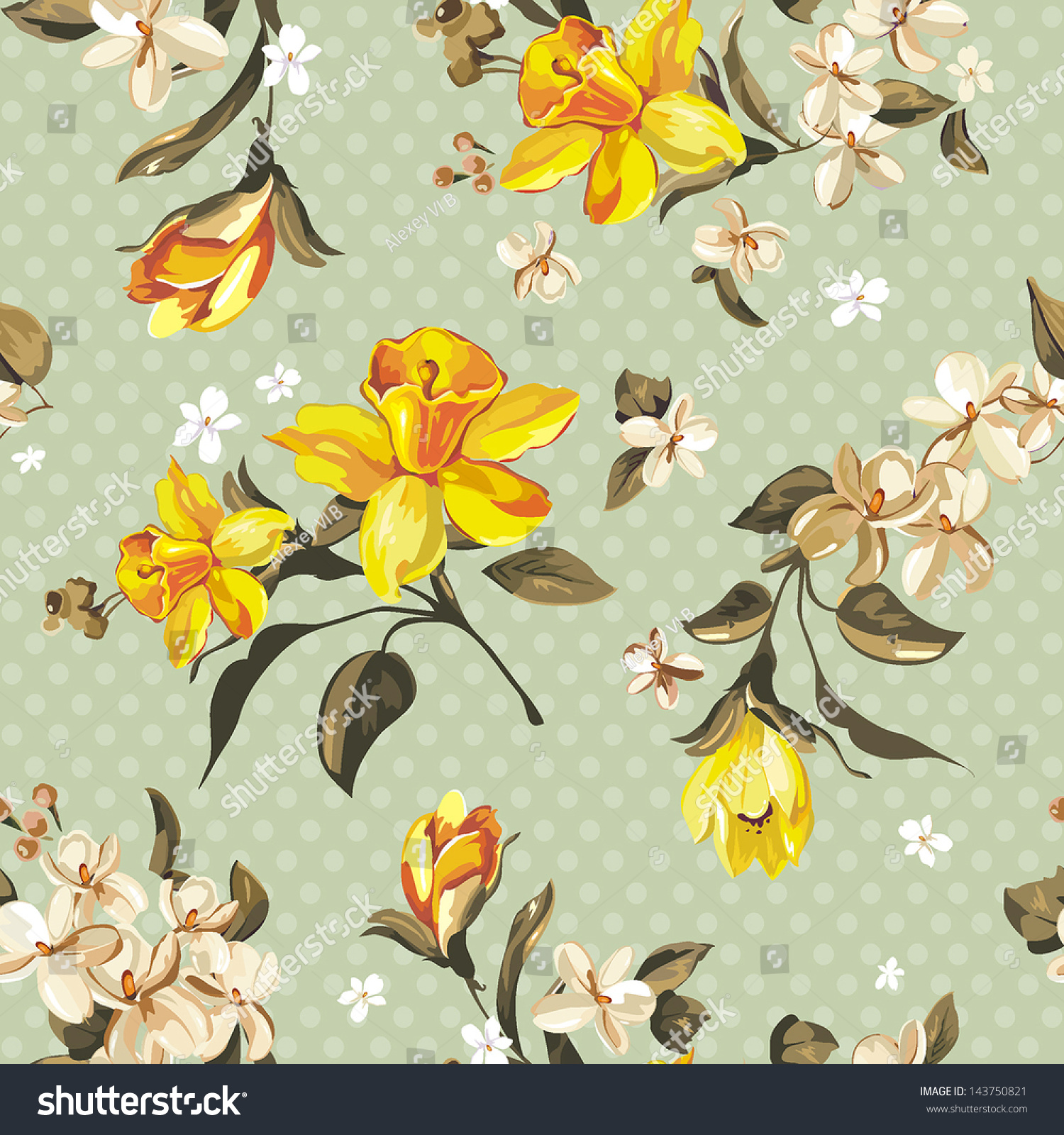 with flowers narcissus, vector floral illustration in vintage style with flowers narcissus, vector floral illustration in vintage style