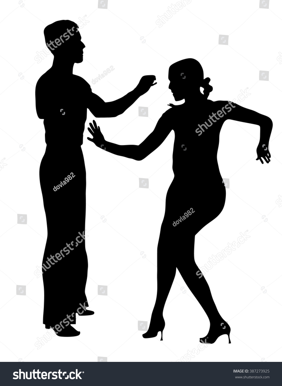 Elegance Tango Latino Dancers Vector Silhouette Vector De Stock Libre