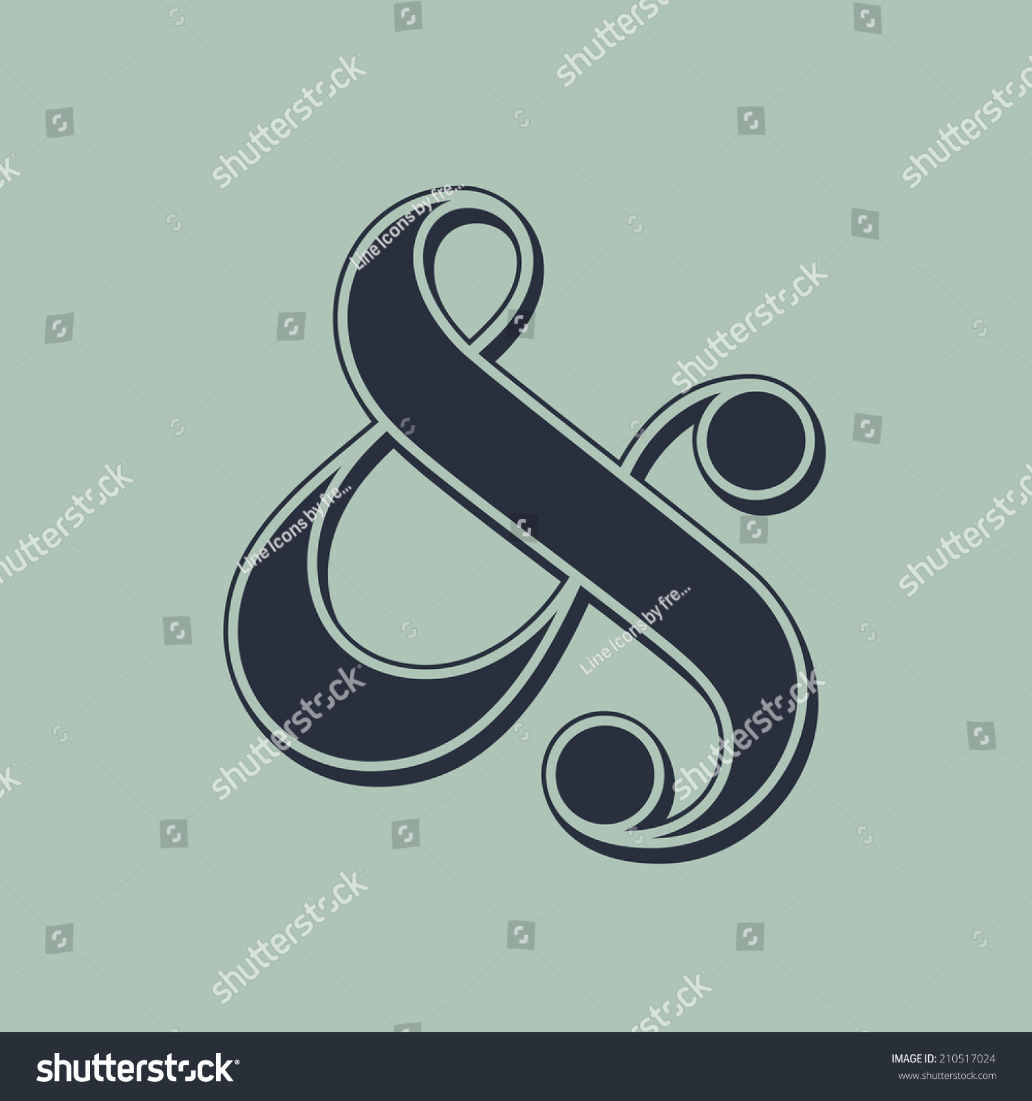 Elegant And Stylish Ampersand Symbol For Wedding Invitation Vector