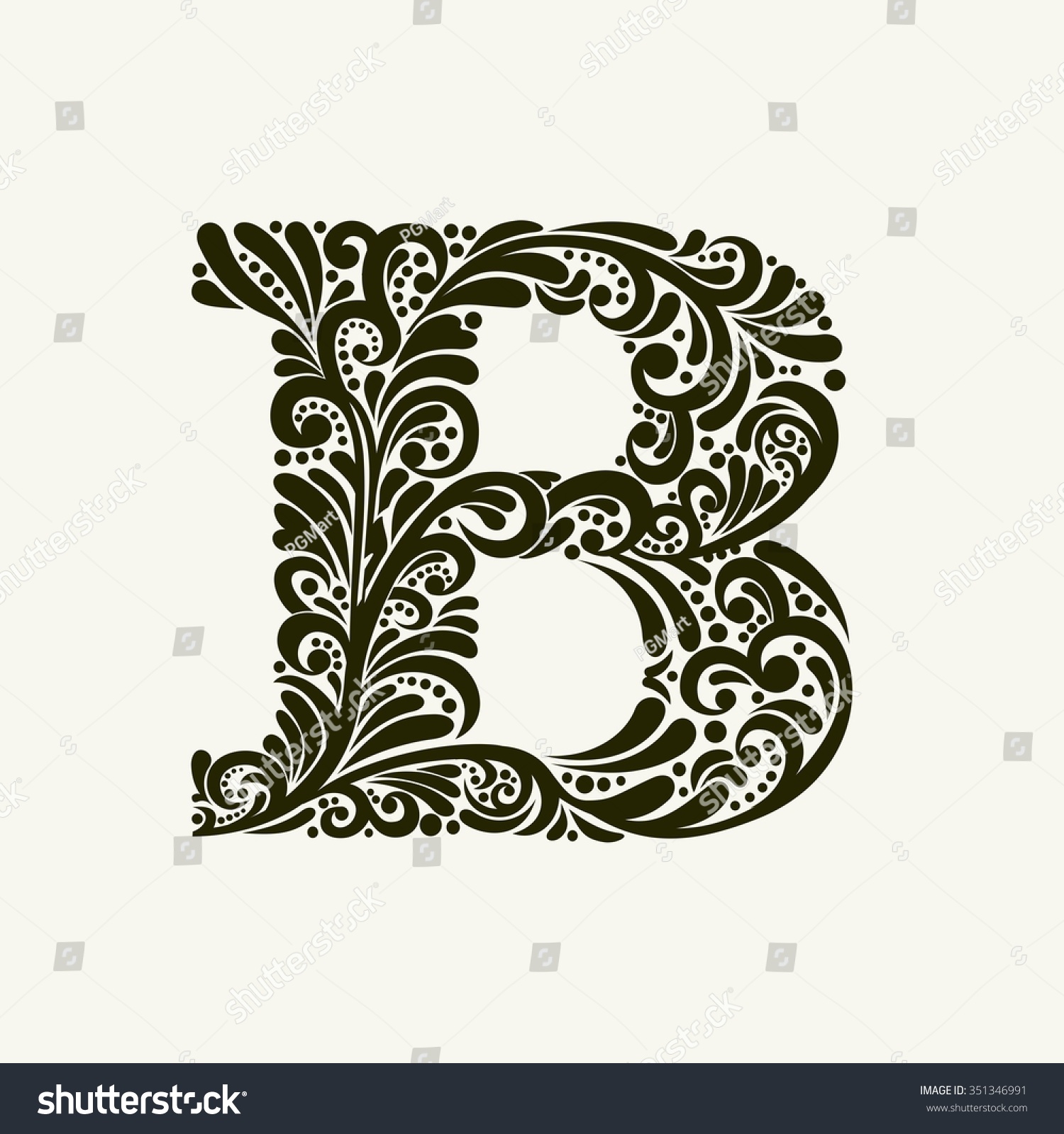 Elegant Capital Letter B In The Style Of The Baroque. To Use Monograms ...