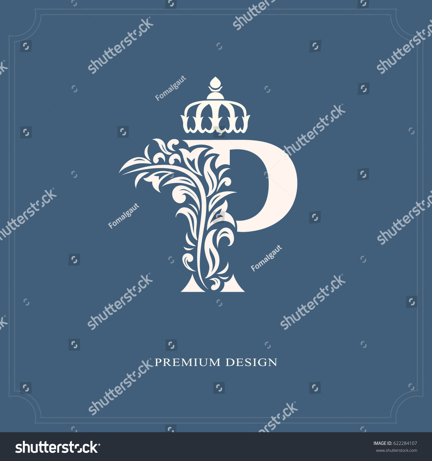 Elegant Letter P Crown Graceful Royal Stock Vector Royalty Free