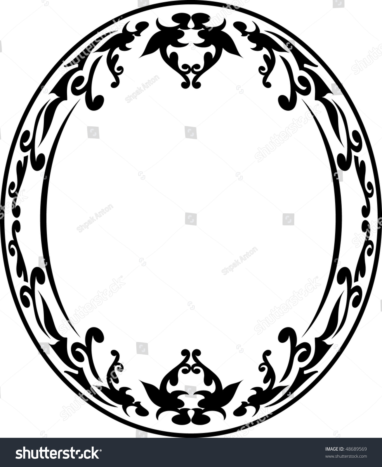 Elegant Oval Frame Stock Vector Illustration Shutterstock