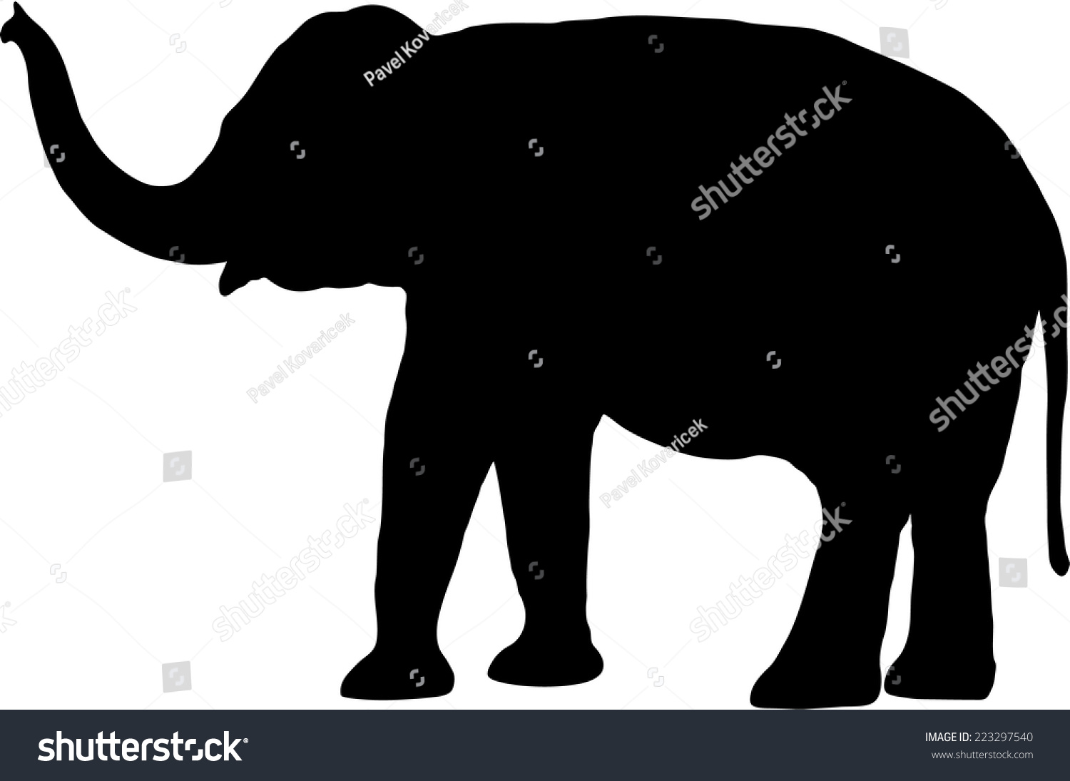 Elephant Silhouette On White Background Stock Vector ...
