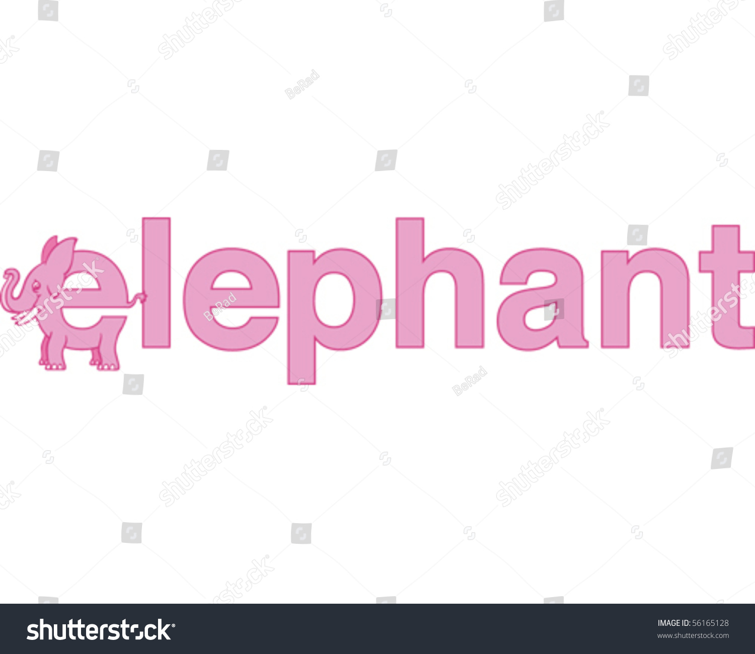 Elephant Word Stock Vector Illustration 56165128 : Shutterstock