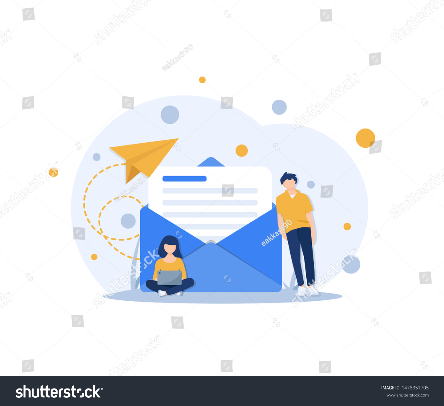 Email Messagingemail Marketing Campaignworking Process New Stock Vector