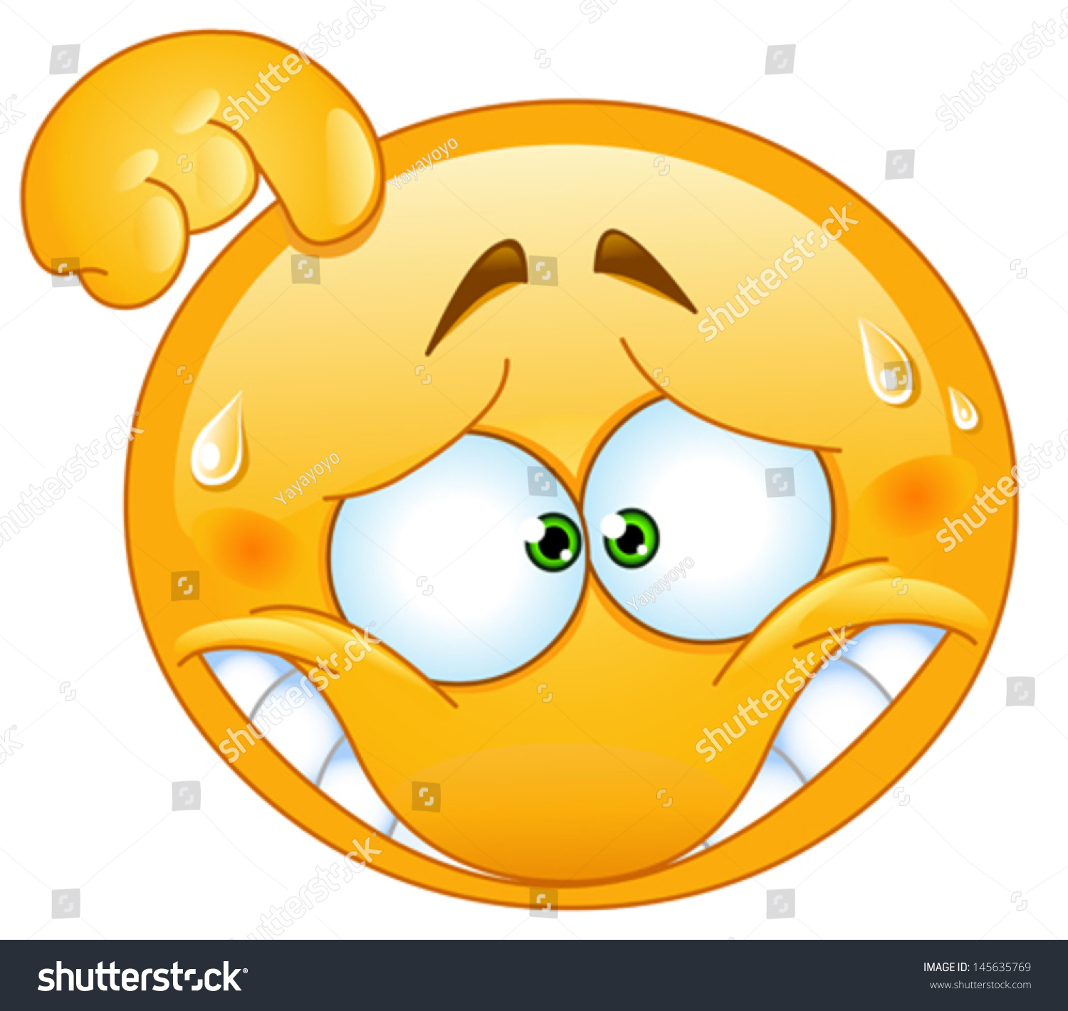 Embarrassed Emoticon Stock Vector 145635769 - Shutterstock