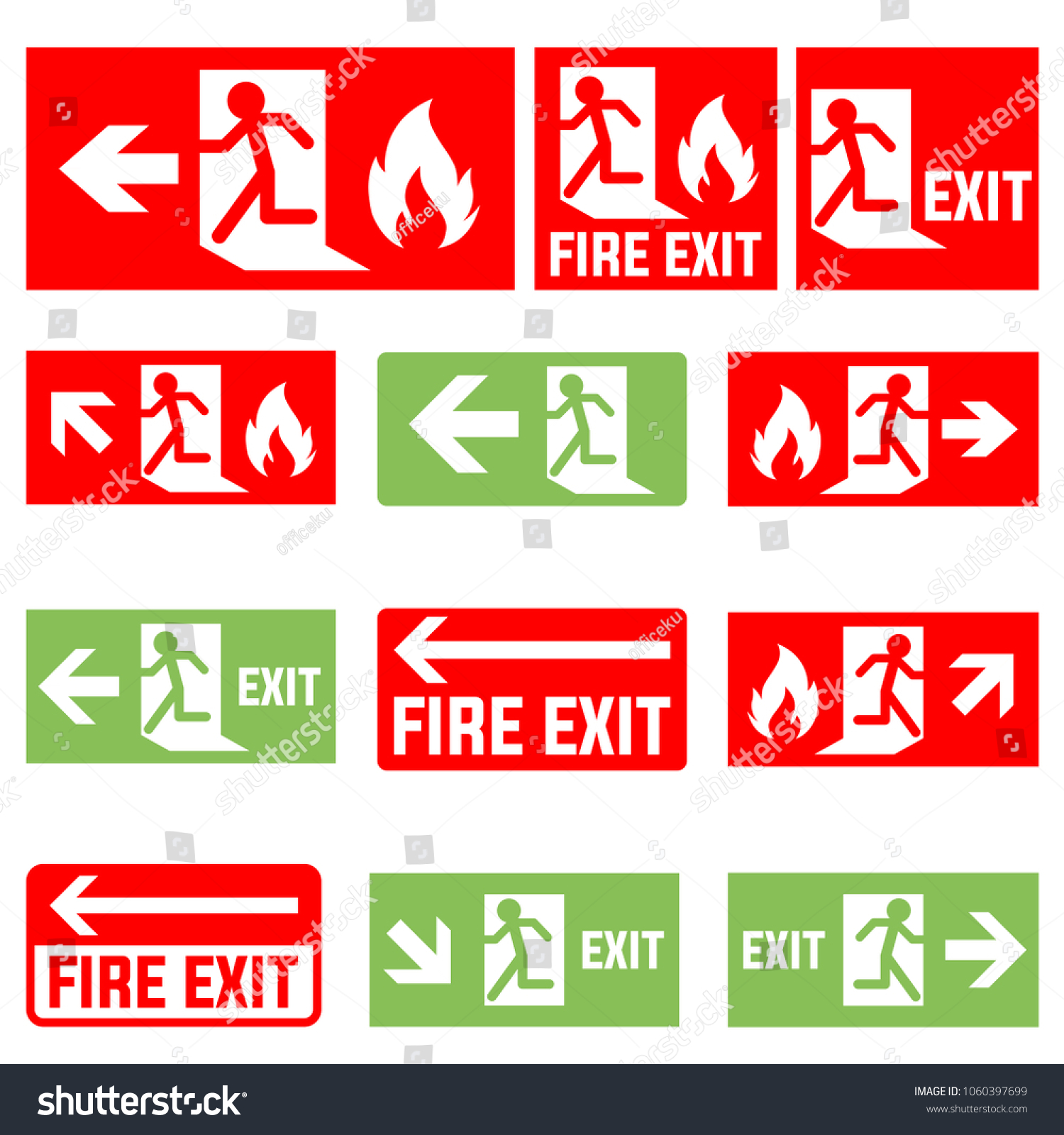 Emergency Fire Exit Door Exit Door Stock Vector Royalty Free