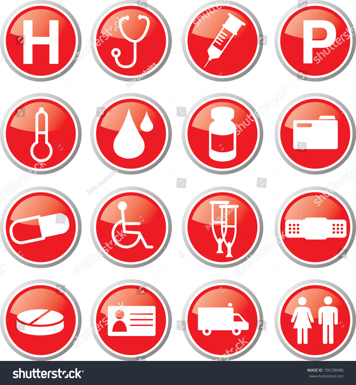 Emergency Icon Set Stock Vector 106298486 - Shutterstock